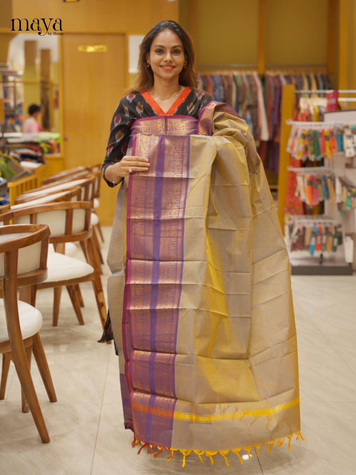 MDH10019-chettinad top & dupatta combo