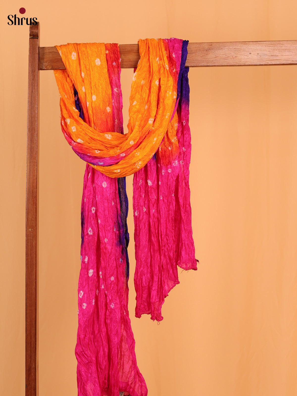 Pink With Violet Bandhani Synthetic Dupatta - Shop on Shrus.com