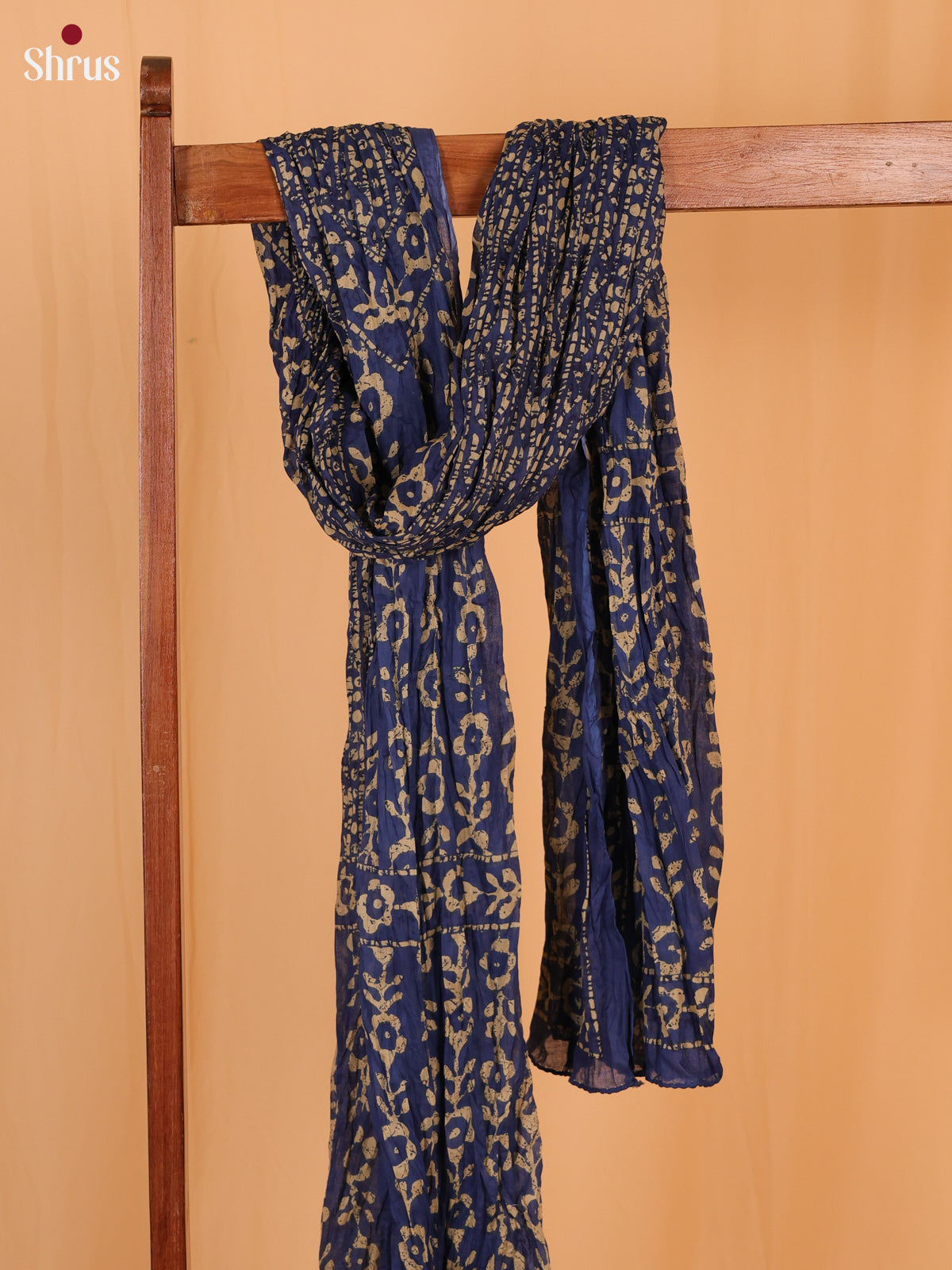 Blue Floral Print Cotton Dupatta - Shop on Shrus.com