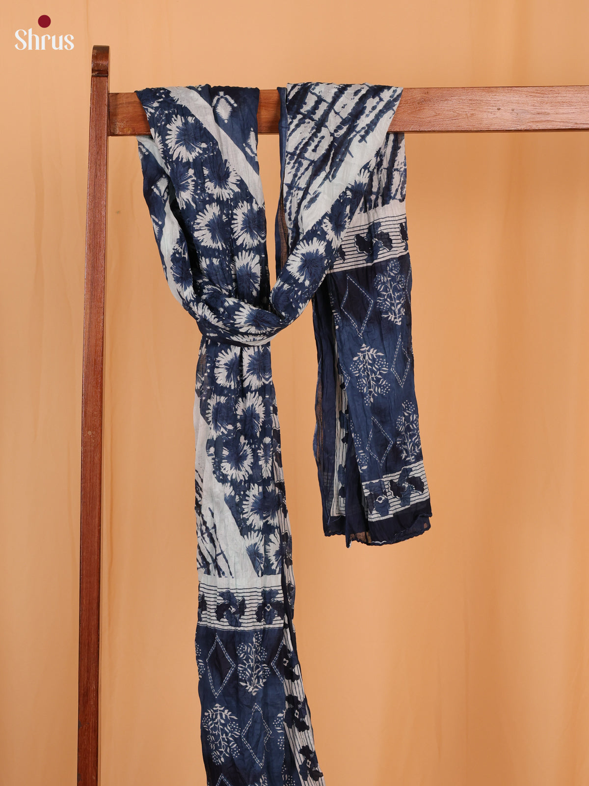 Black Floral Print Cotton Dupatta - Shop on Shrus.com