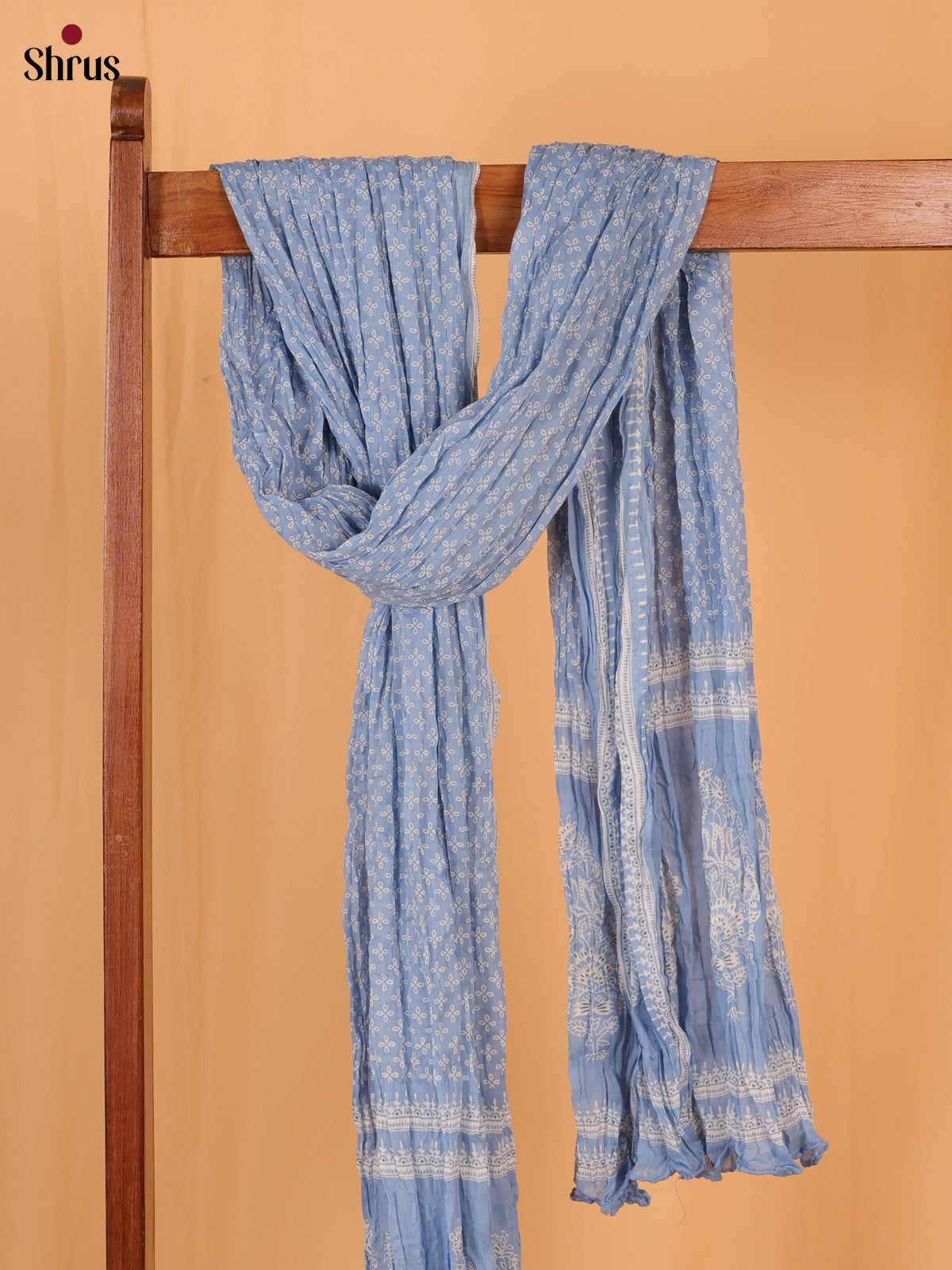 Blue Bandhani Cotton Dupatta - Shop on Shrus.com