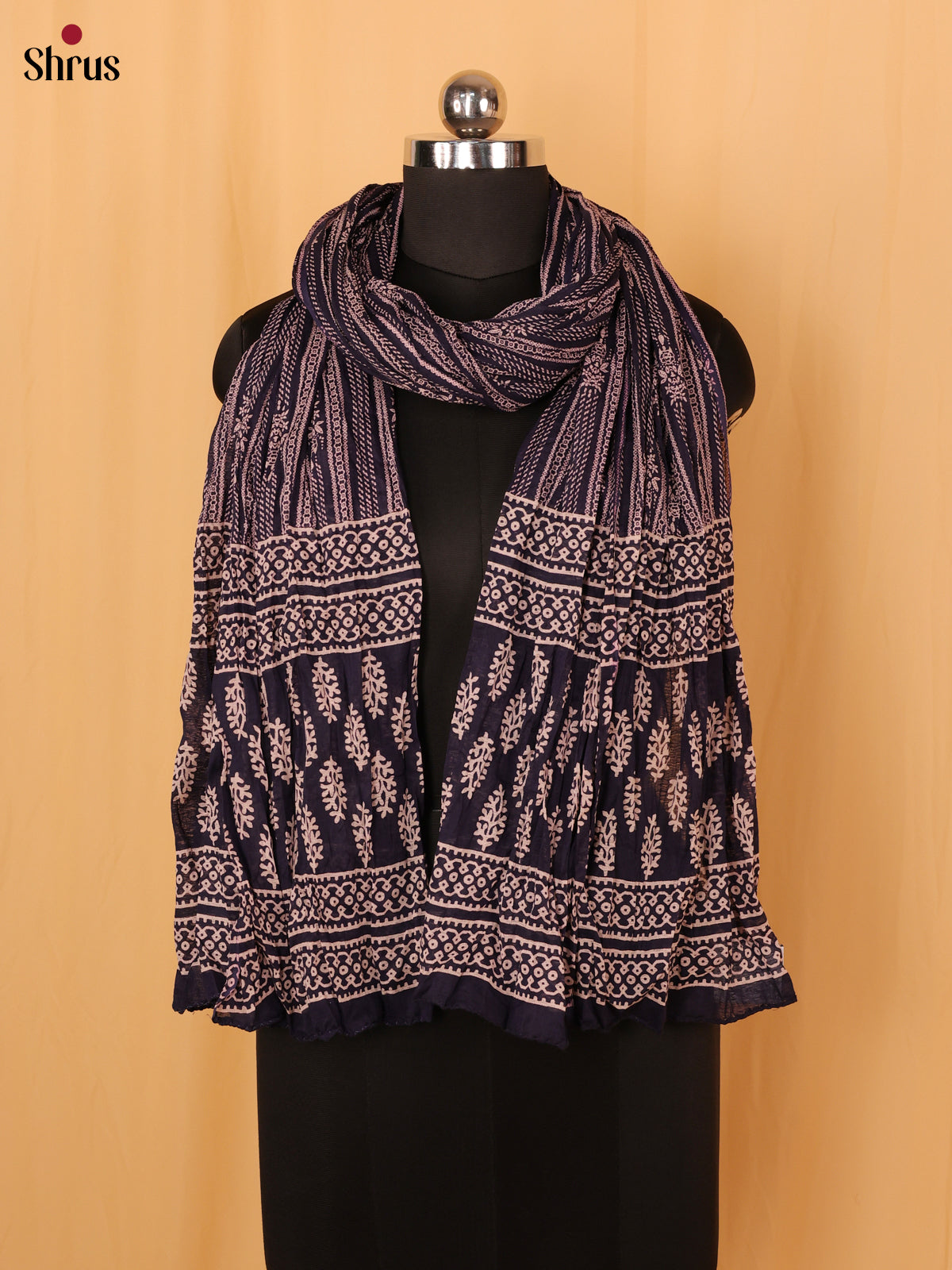 Blue Bandhani Cotton Dupatta - Shop on Shrus.com