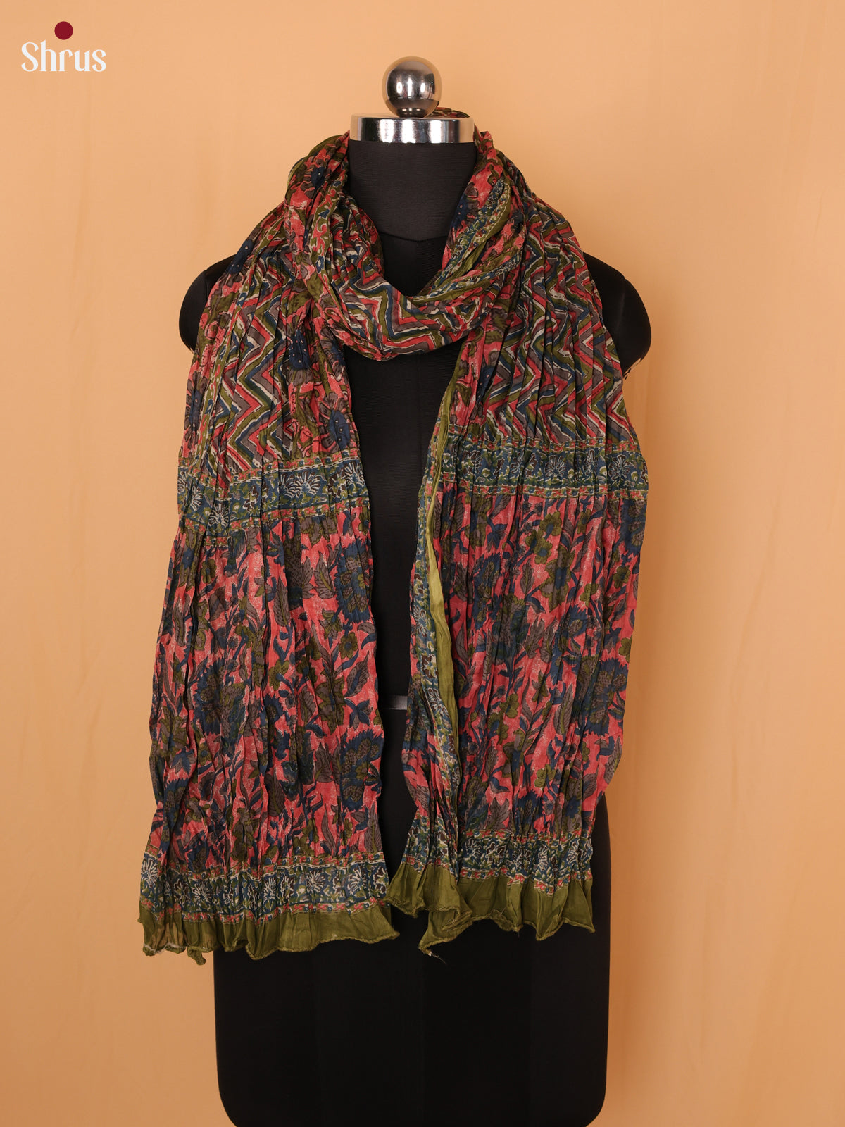 Pink Floral Print Cotton Dupatta - Shop on Shrus.com