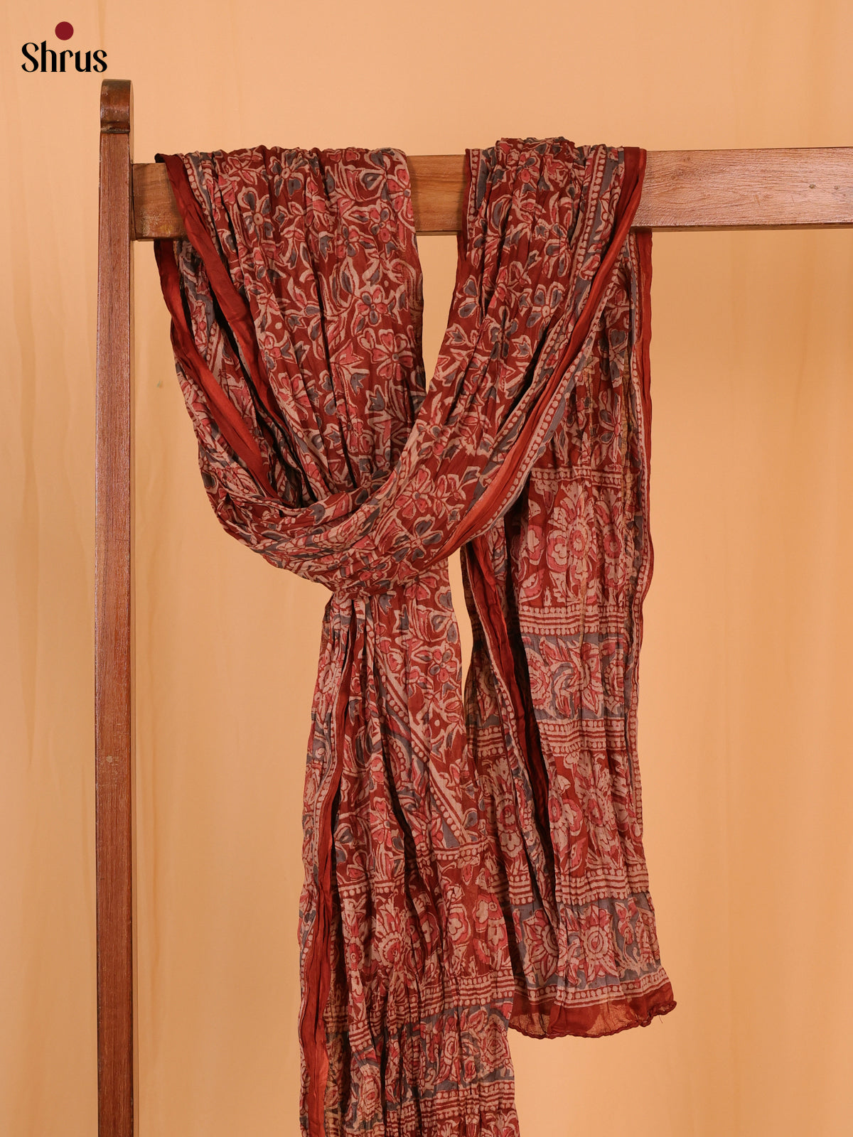 Cream With Blue Floral Print Cotton Dupatta - Shop on Shrus.com