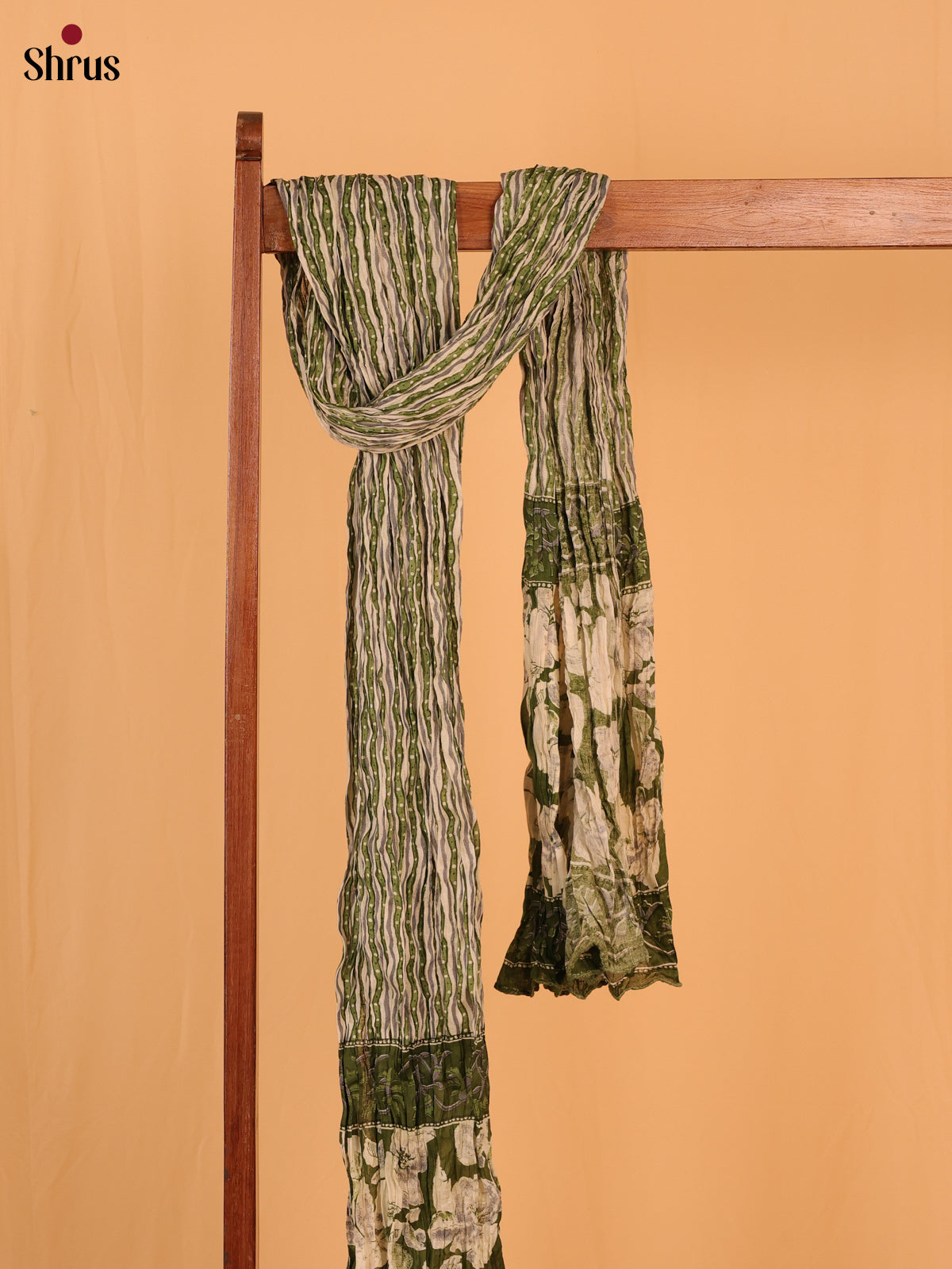 Green Floral Print Cotton Dupatta - Shop on Shrus.com