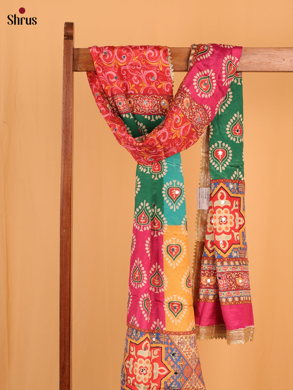Multi Colour Floral Print Semi Dola Dupatta - Shop on Shrus.com