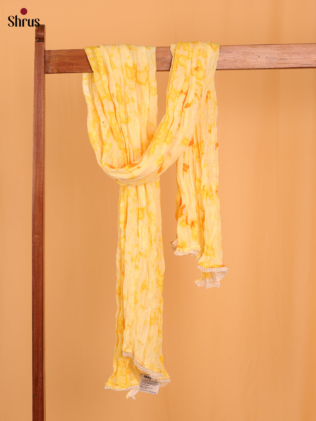 Yellow Shibori Cotton Dupatta - MCL21168 - Shop on Shrus.com