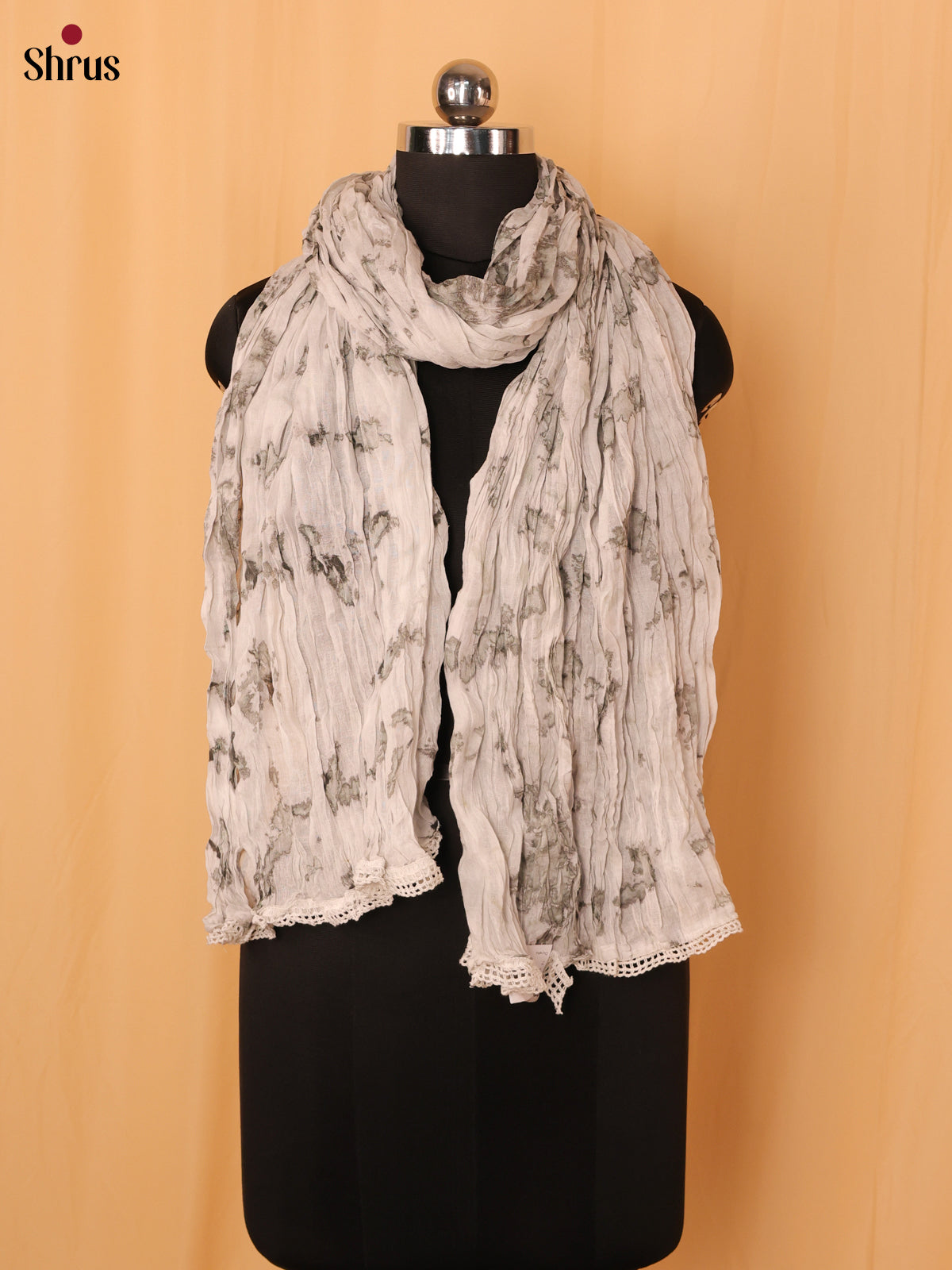 Grey Shibori Cotton Dupatta - MCL21170 - Shop on Shrus.com