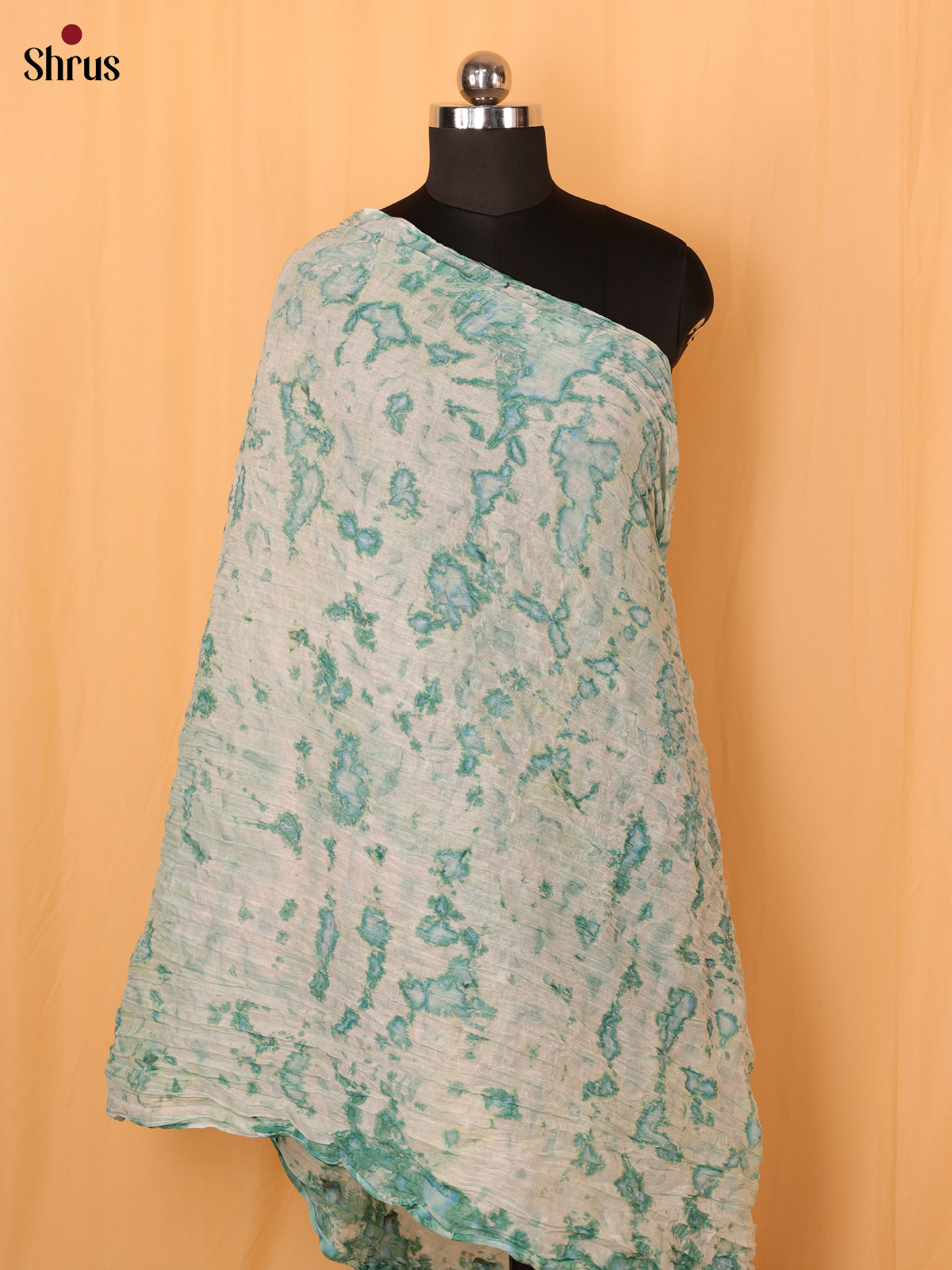 Green Shibori Cotton Dupatta - MCL21171 - Shop on Shrus.com