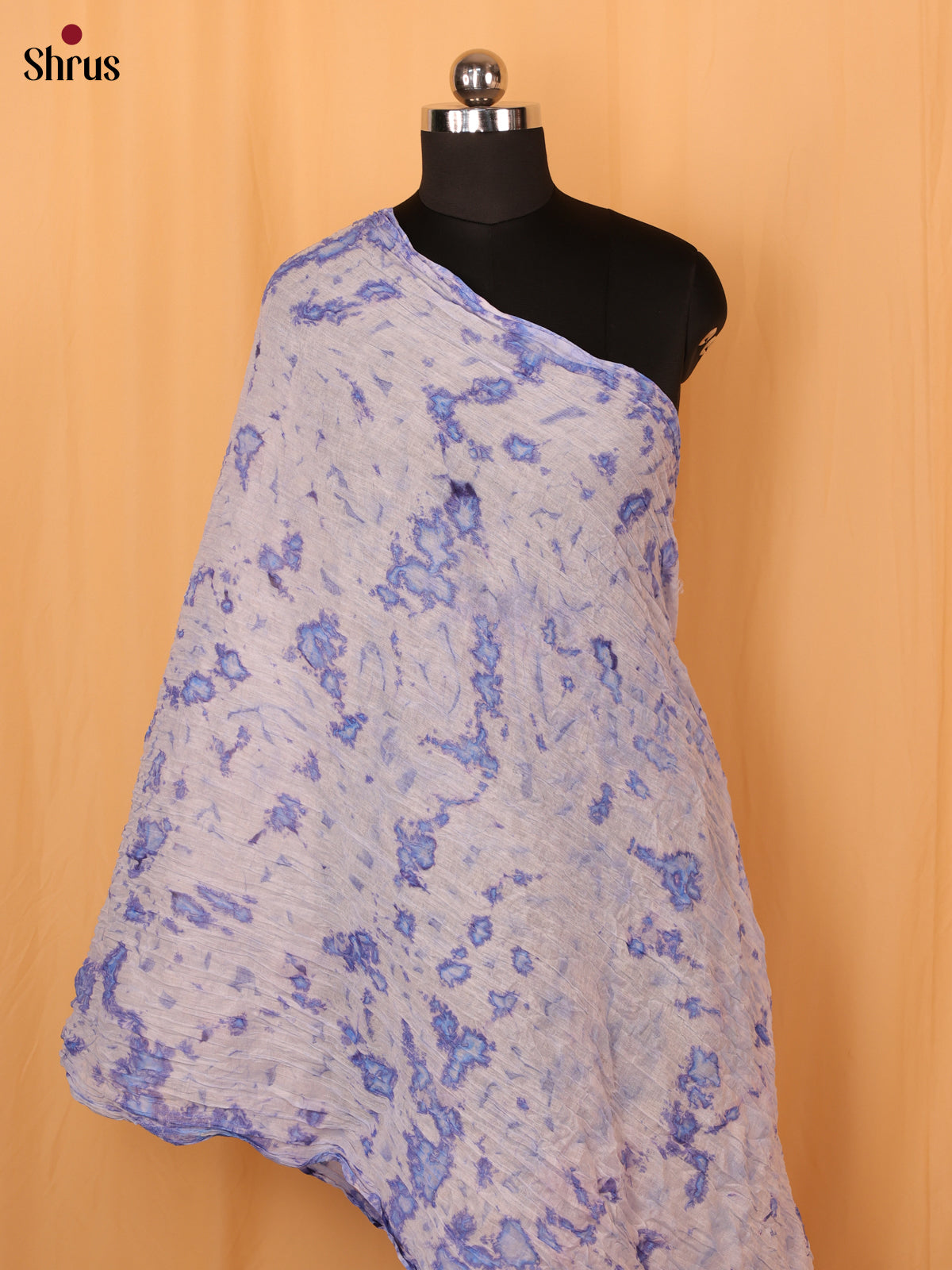 Blue Shibori Cotton Dupatta - MCL21172 - Shop on Shrus.com