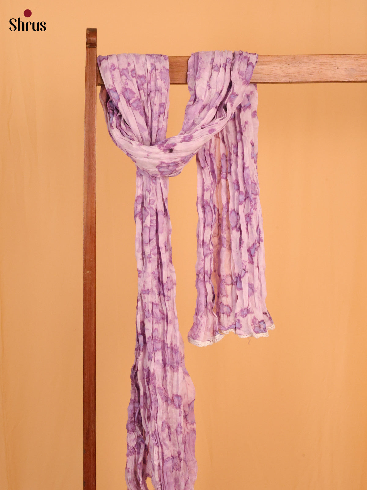 Lavender Shibori Cotton Dupatta - MCL21174 - Shop on Shrus.com