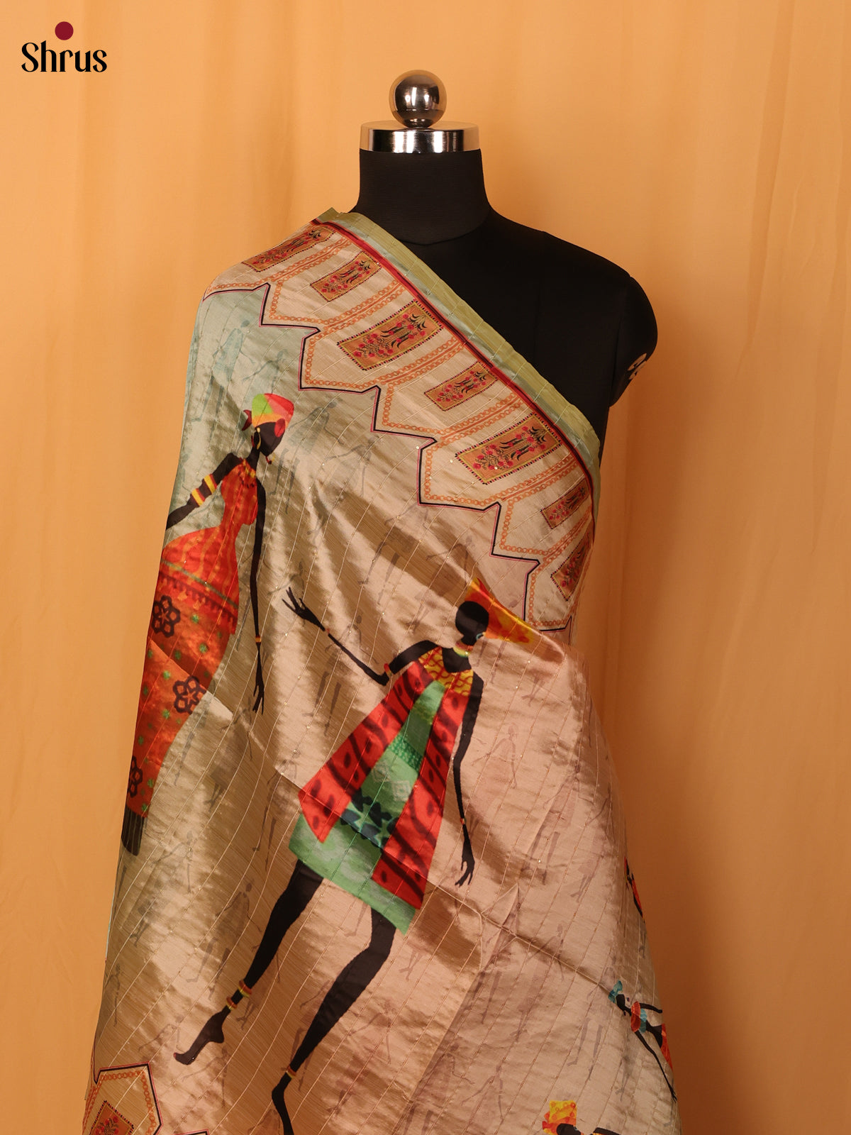 11A Multi colour Digital Print Semi Silk Dupatta - MCL28085 - Shop on Shrus.com