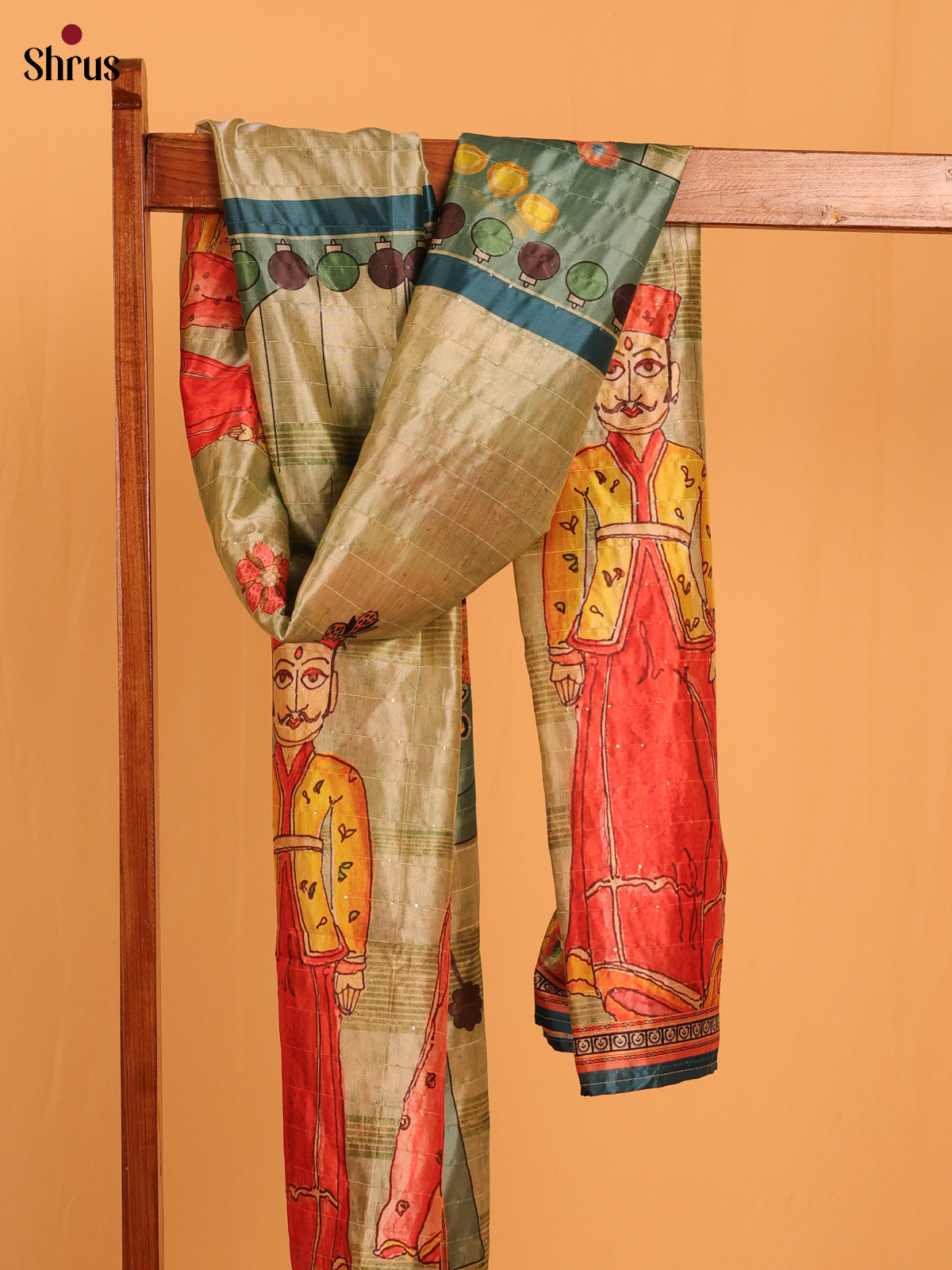 Multi colour Digital Print Semi Silk Dupatta - Shop on Shrus.com