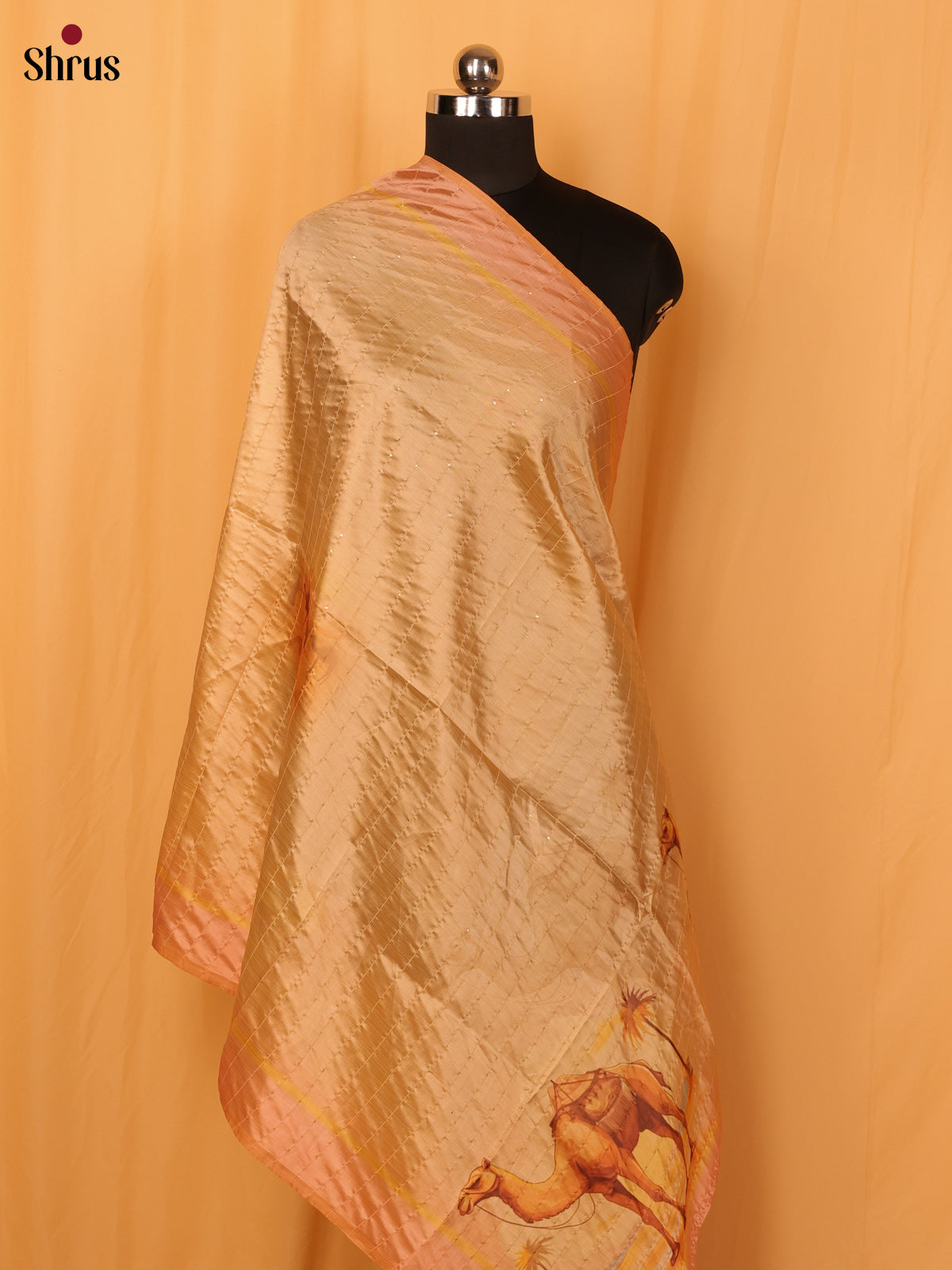 Cream Digital Print Semi Silk Dupatta - MCL28103 - Shop on Shrus.com