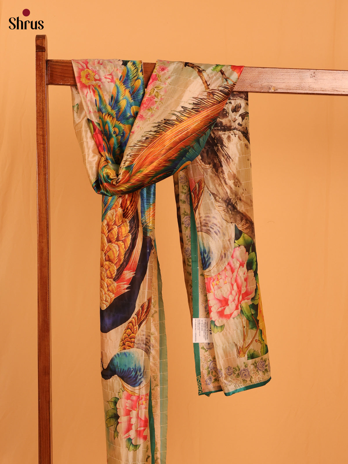 Multi colour Digital Print Semi Silk Dupatta - MCL28120 - Shop on Shrus.com