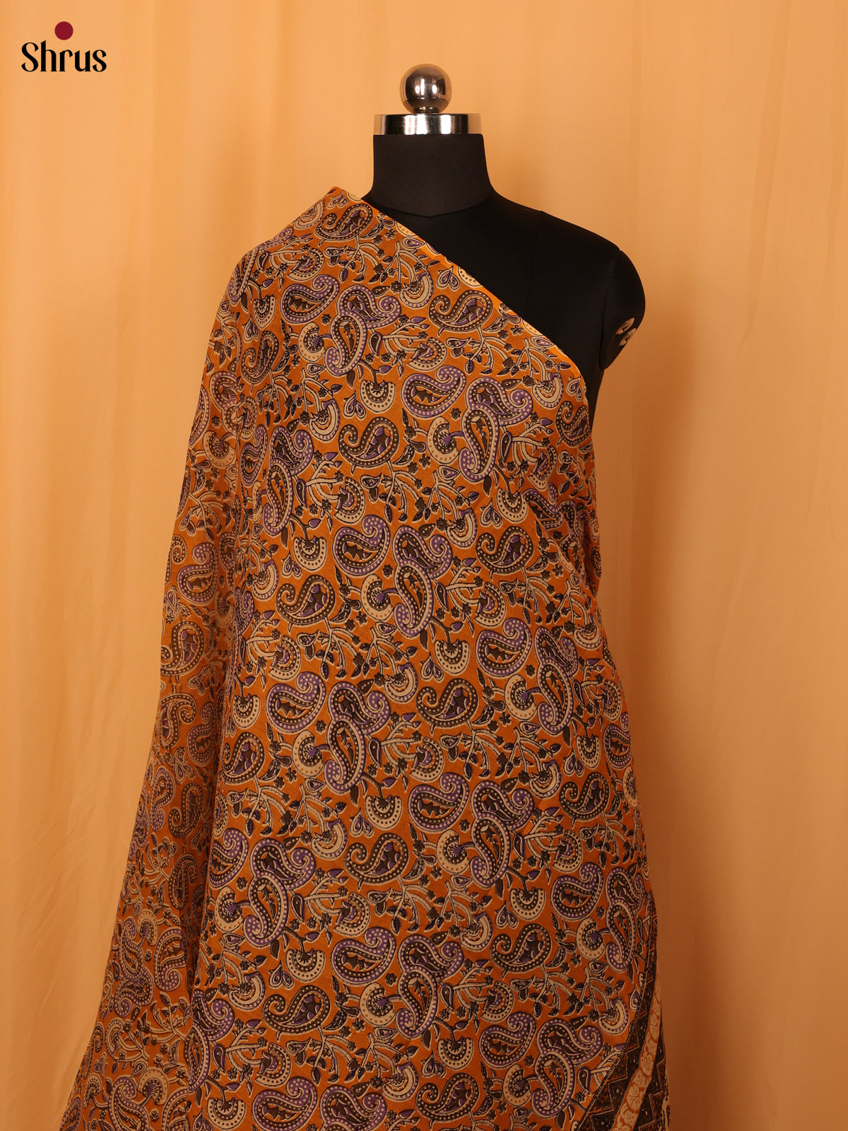 Yellow Kalamkari Cotton Dupatta - MCL28141 - Shop on Shrus.com