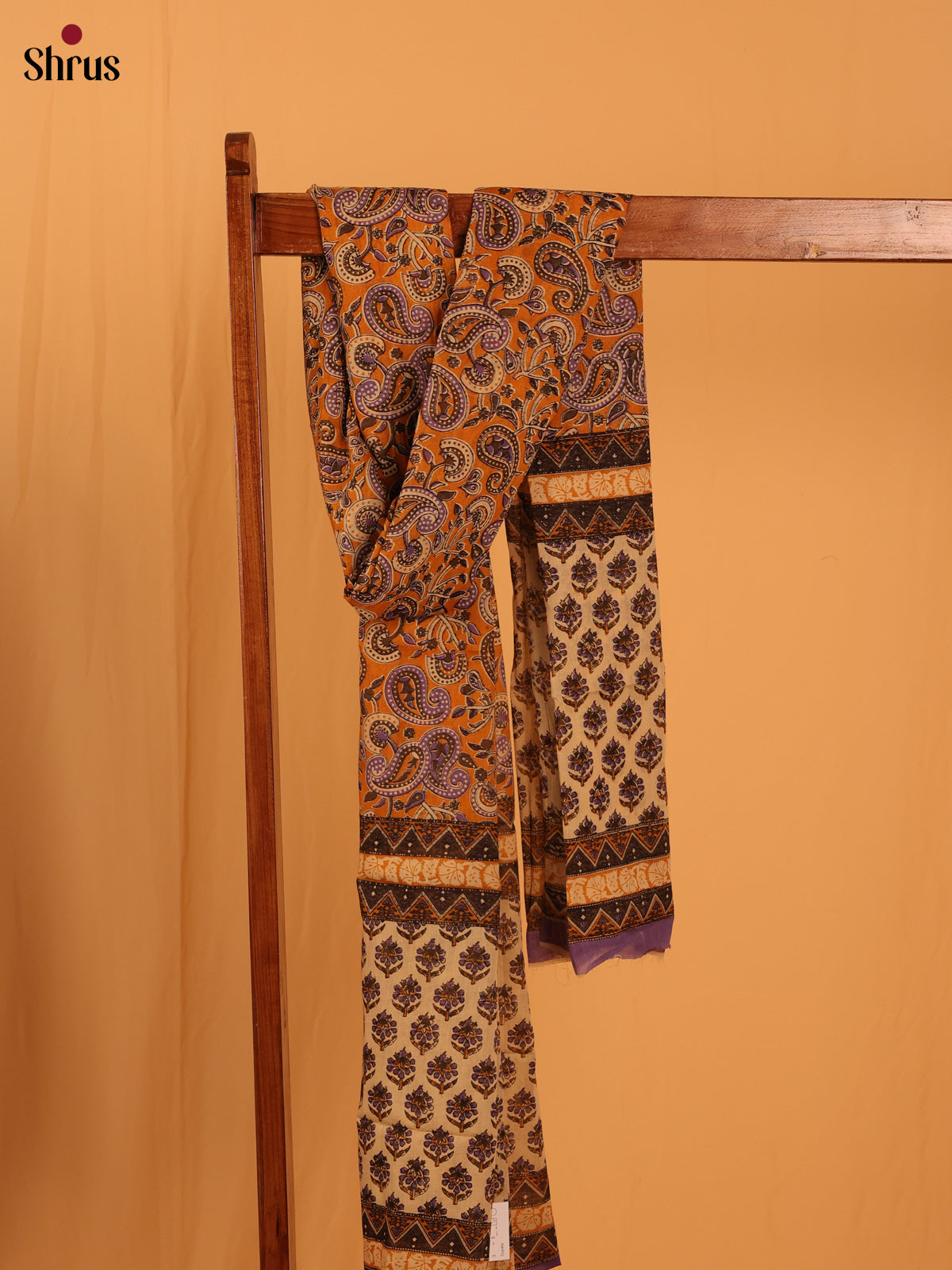 Yellow Kalamkari Cotton Dupatta - MCL28141 - Shop on Shrus.com