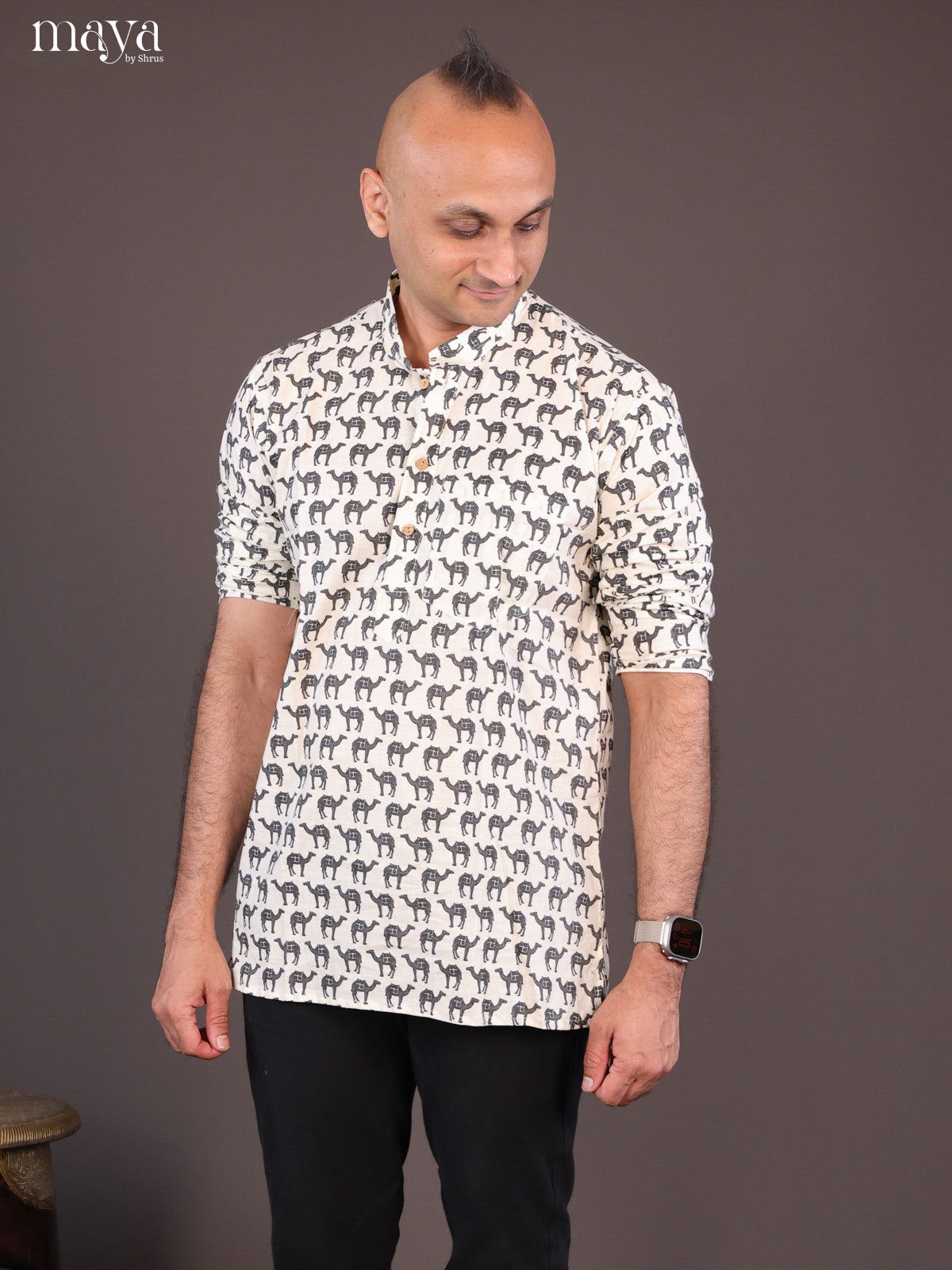 White & Grey - Readymade Men Kurta - Shop on Shrus.com