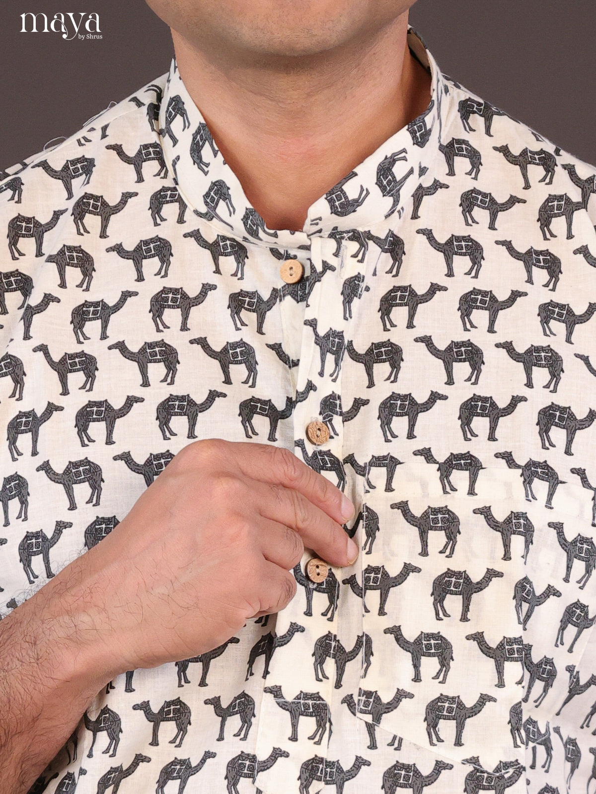 White & Grey - Readymade Men Kurta - Shop on Shrus.com