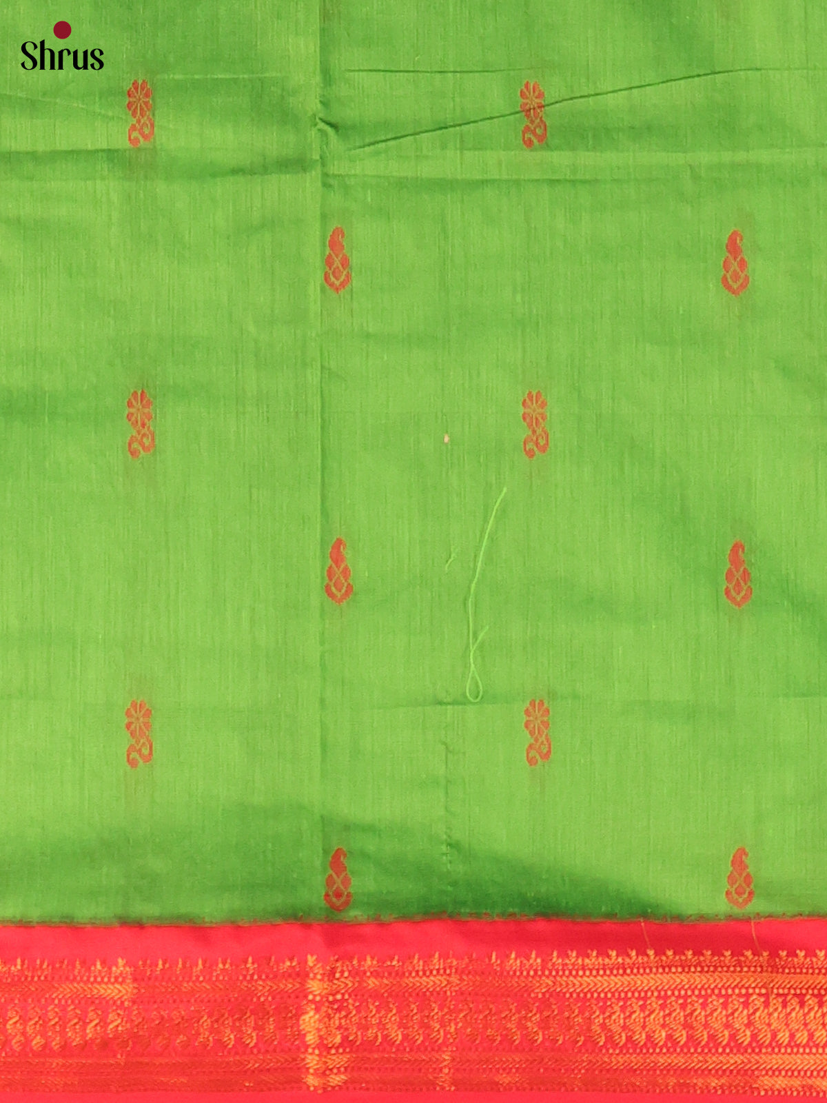 Green & Red - Kalyani Cotton Unstitched Top & Dupatta - MDA10006 - Shop on Shrus.com