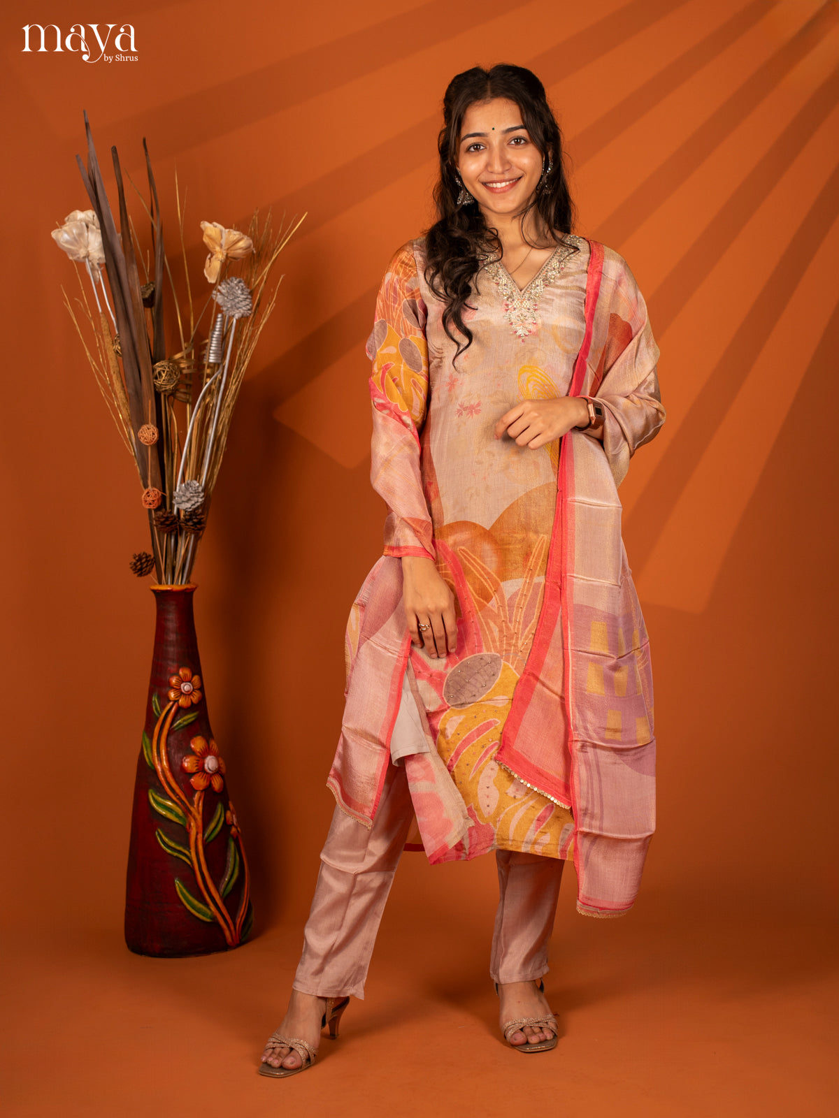 Embroidered Rayon 3Pc Purple Salwar Suit- Top, Bottom & Dupatta - Shop on Shrus.com
