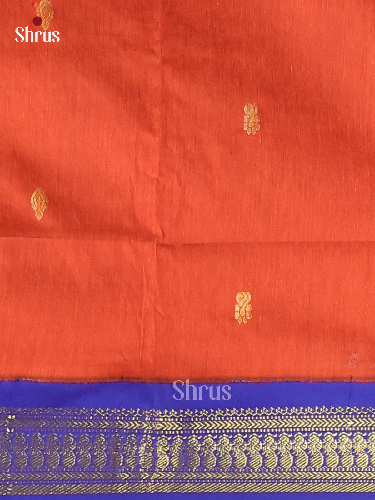 Orange & Blue - Kalyani Cotton Unstitched Top & Dupatta - MDA22004 - Shop on Shrus.com