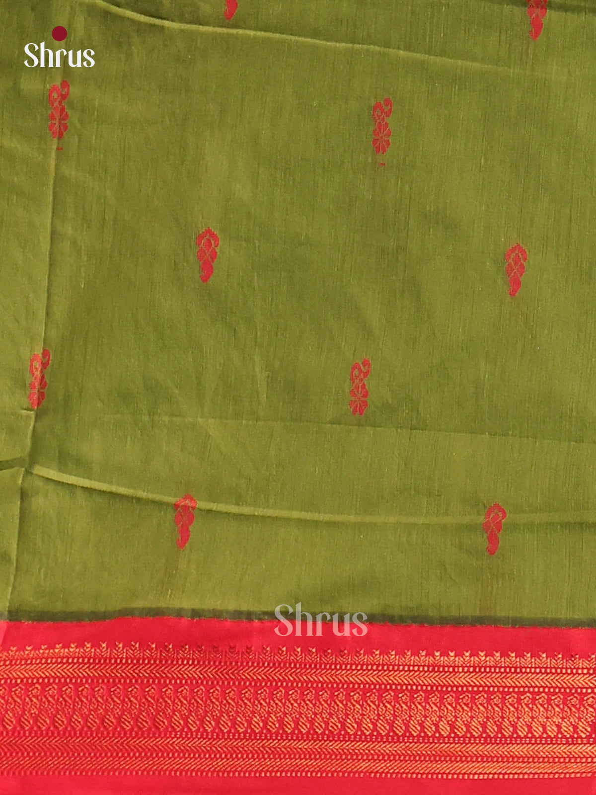 Green & Maroon Kalyani Cotton Unstitched Top & Dupatta- MDA22010 - Shop on Shrus.com