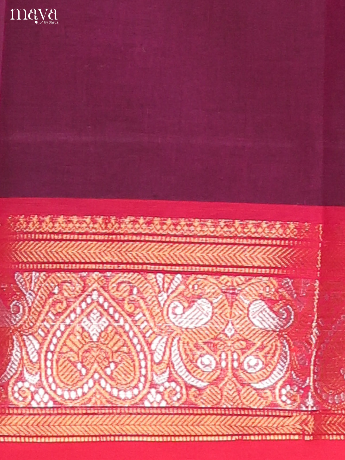 Purple & Pink Chettinad Cotton Unstitched Top & Dupatta - MDB24011