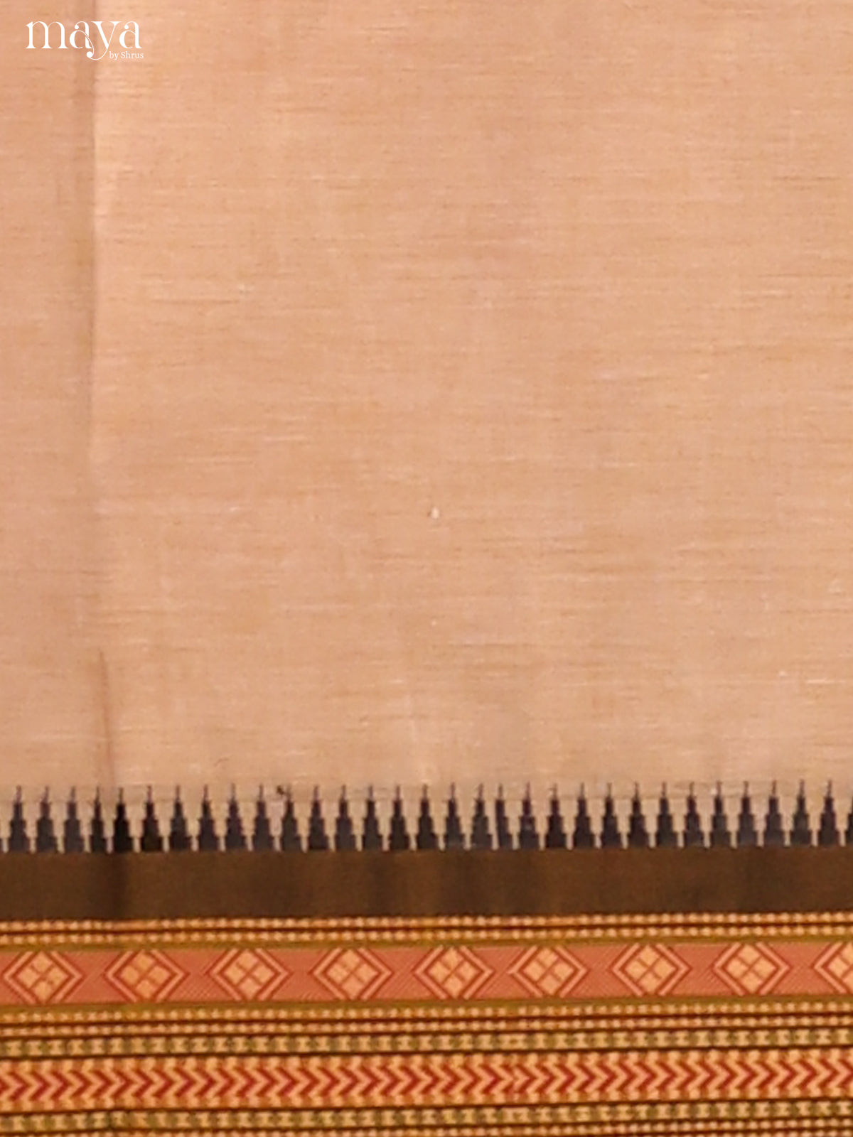 Pretty Cream Chettinad cotton Dupatta with black zari border