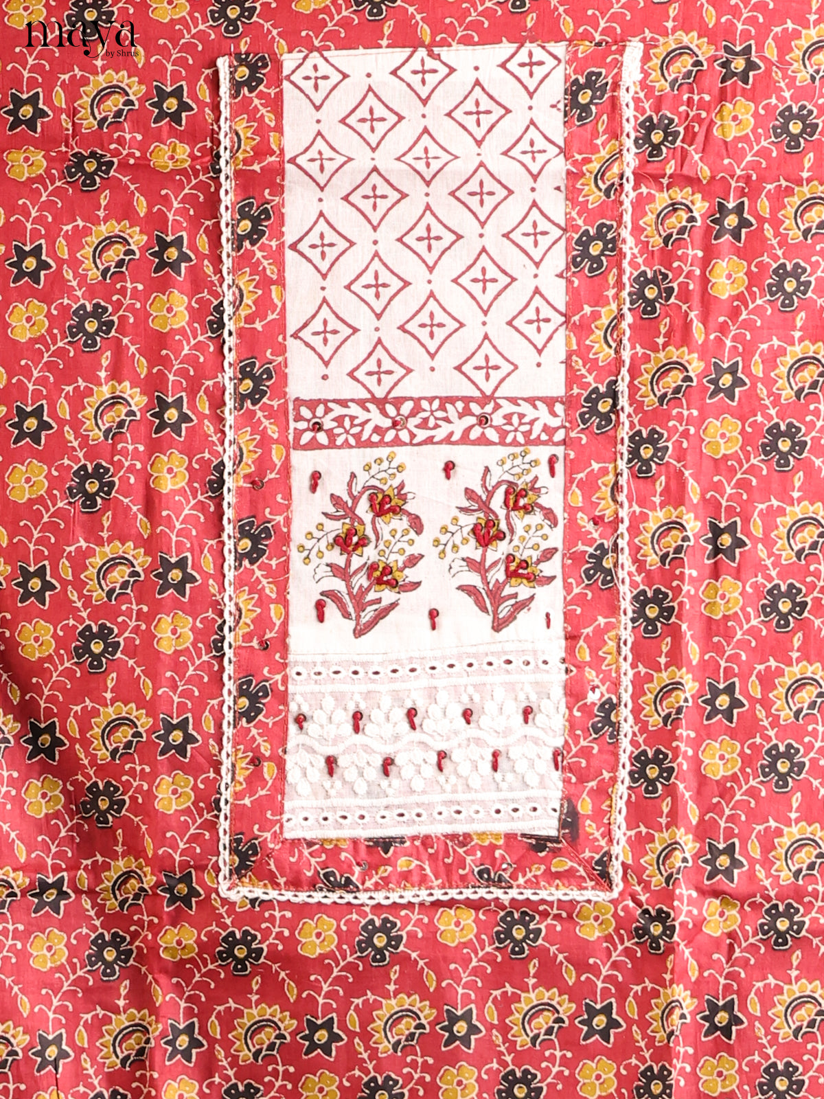 Red & Cream - Cotton salwar