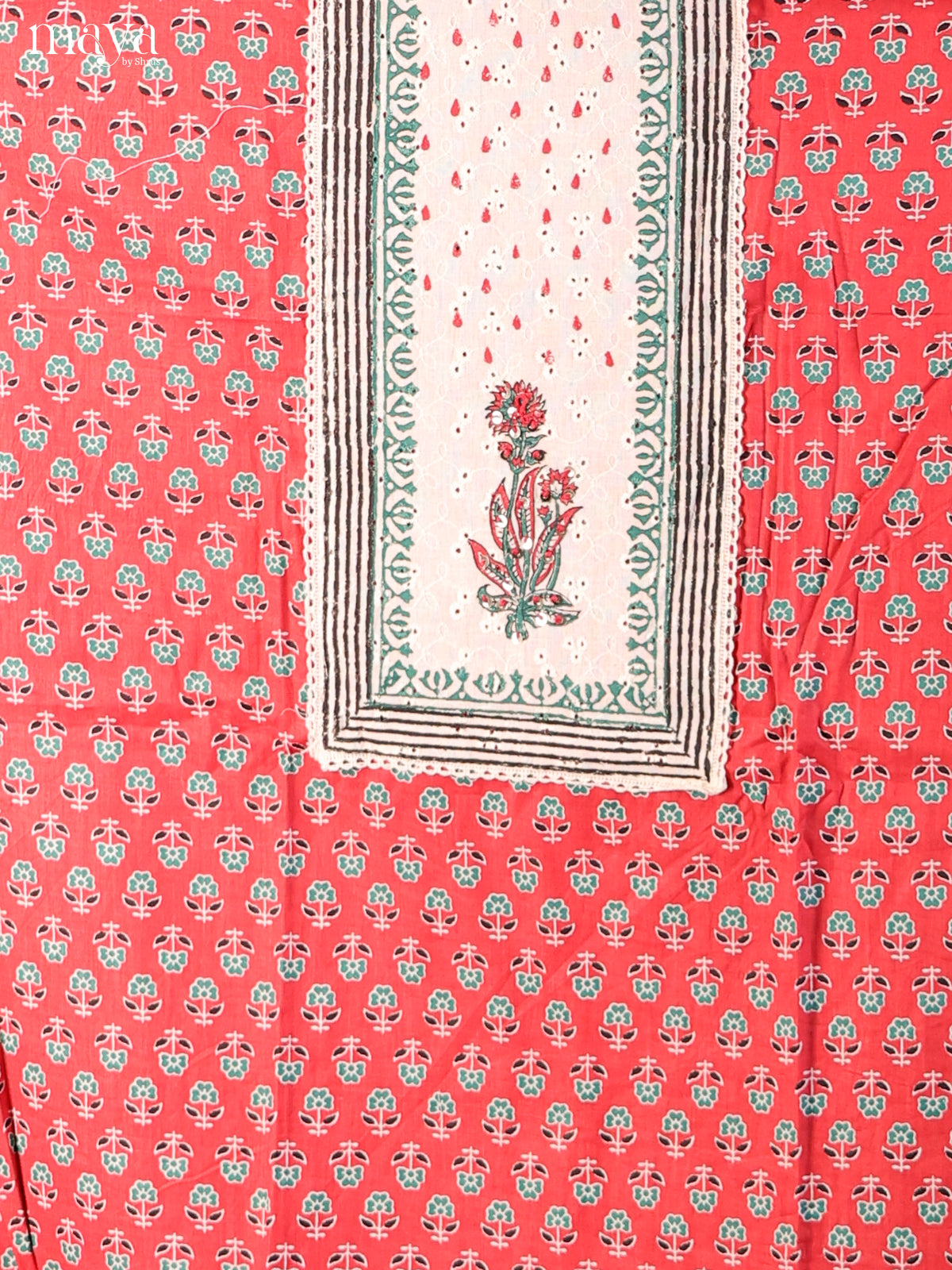 Red & Cream - Cotton salwar