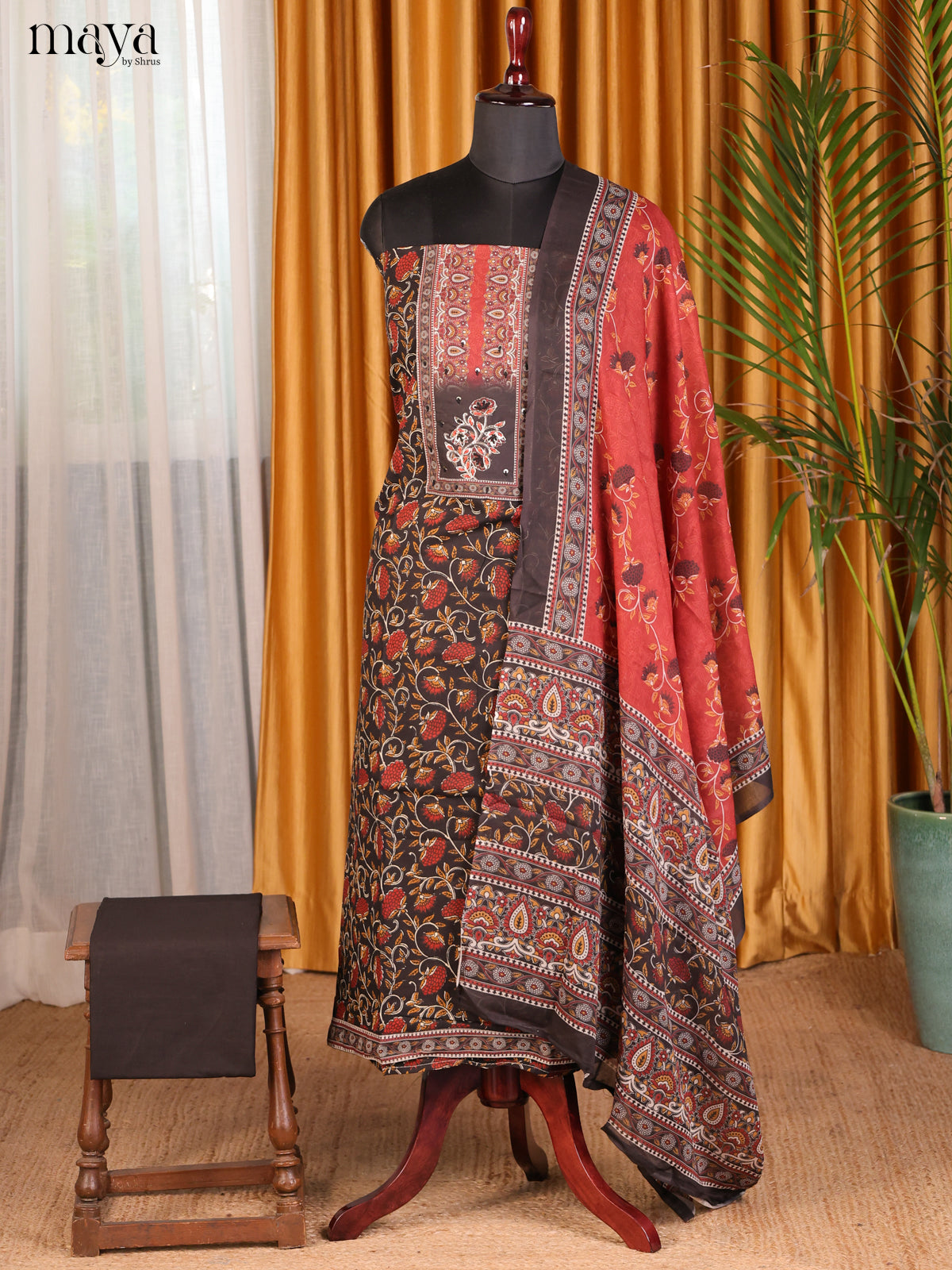 Black & Red - Cotton salwar