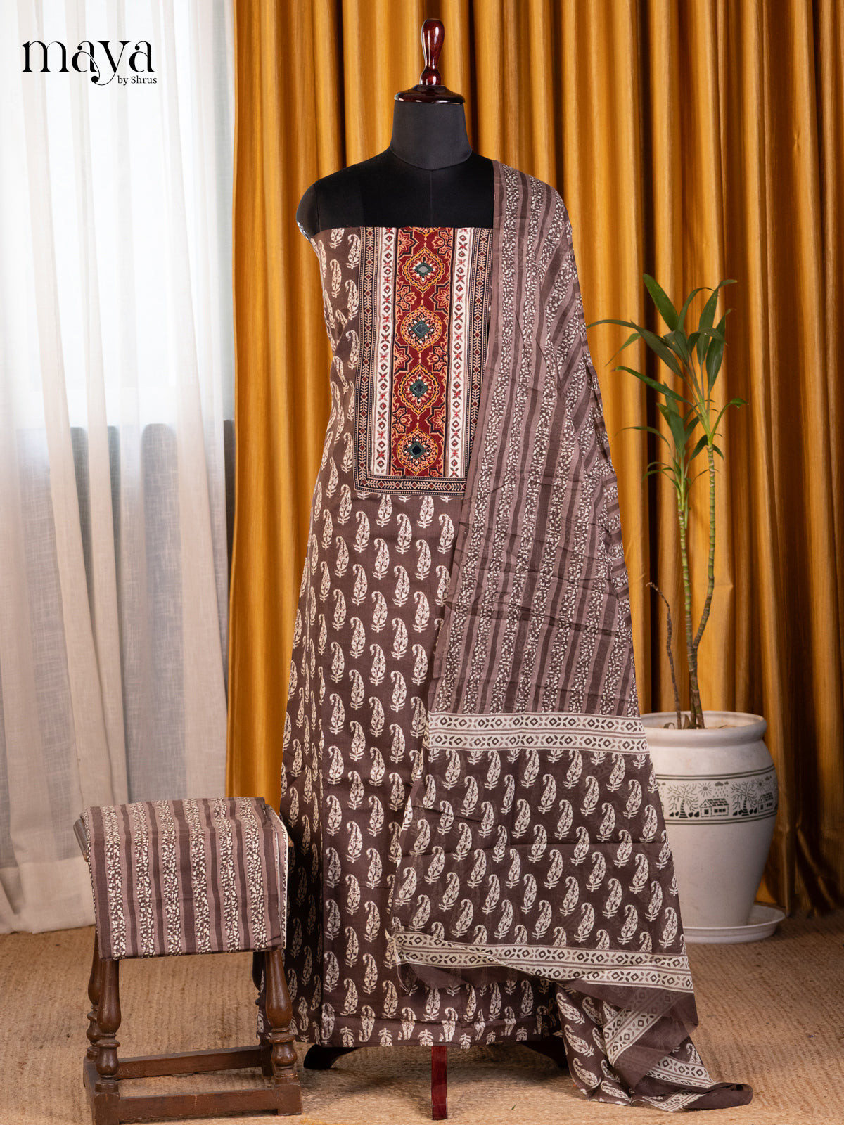 Brown - Cotton salwar