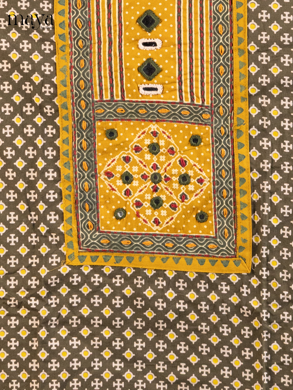 Green & Mustard - Ajrakh Salwar Unstitch