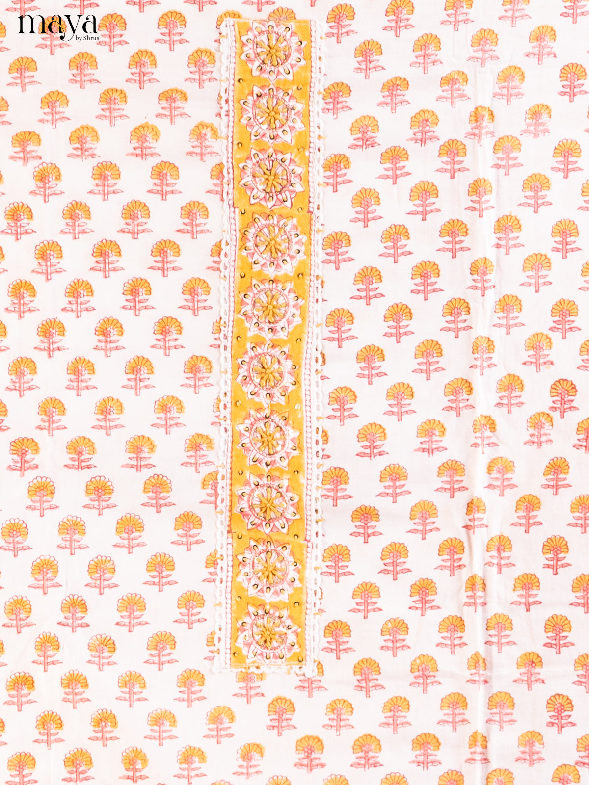 Cream & Pink - Cotton salwar