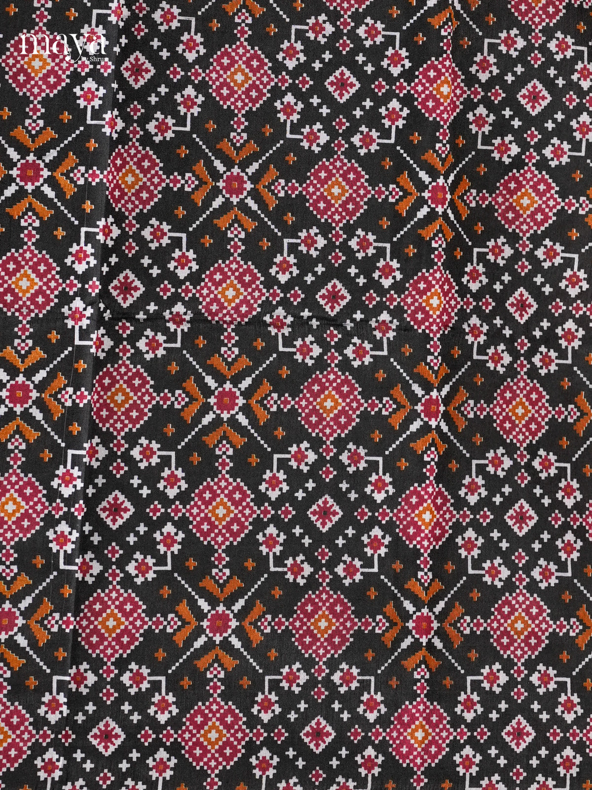 Black & Maroon Semi patola salwar unstitch with floral pattern -MEA12013