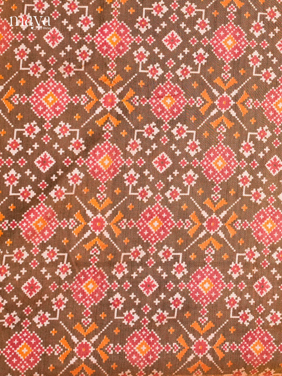 Charming Pink Semi patola salwar unstitch with floral pattern -MEA12015