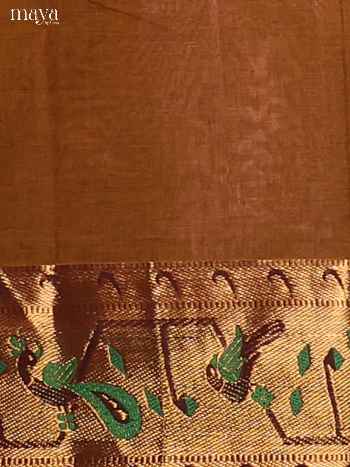 Mehandi Chettinad Cotton Dupatta with Green paithani zari border