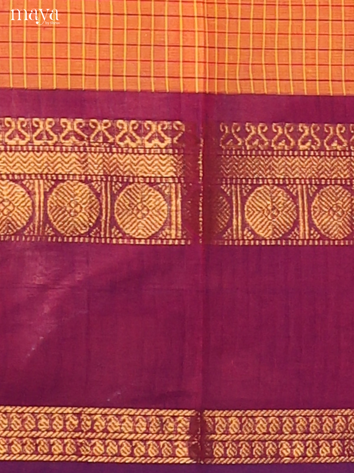 Mustard Chettinad Cotton Dupatta with checks pattern, ganga jamuna zari border