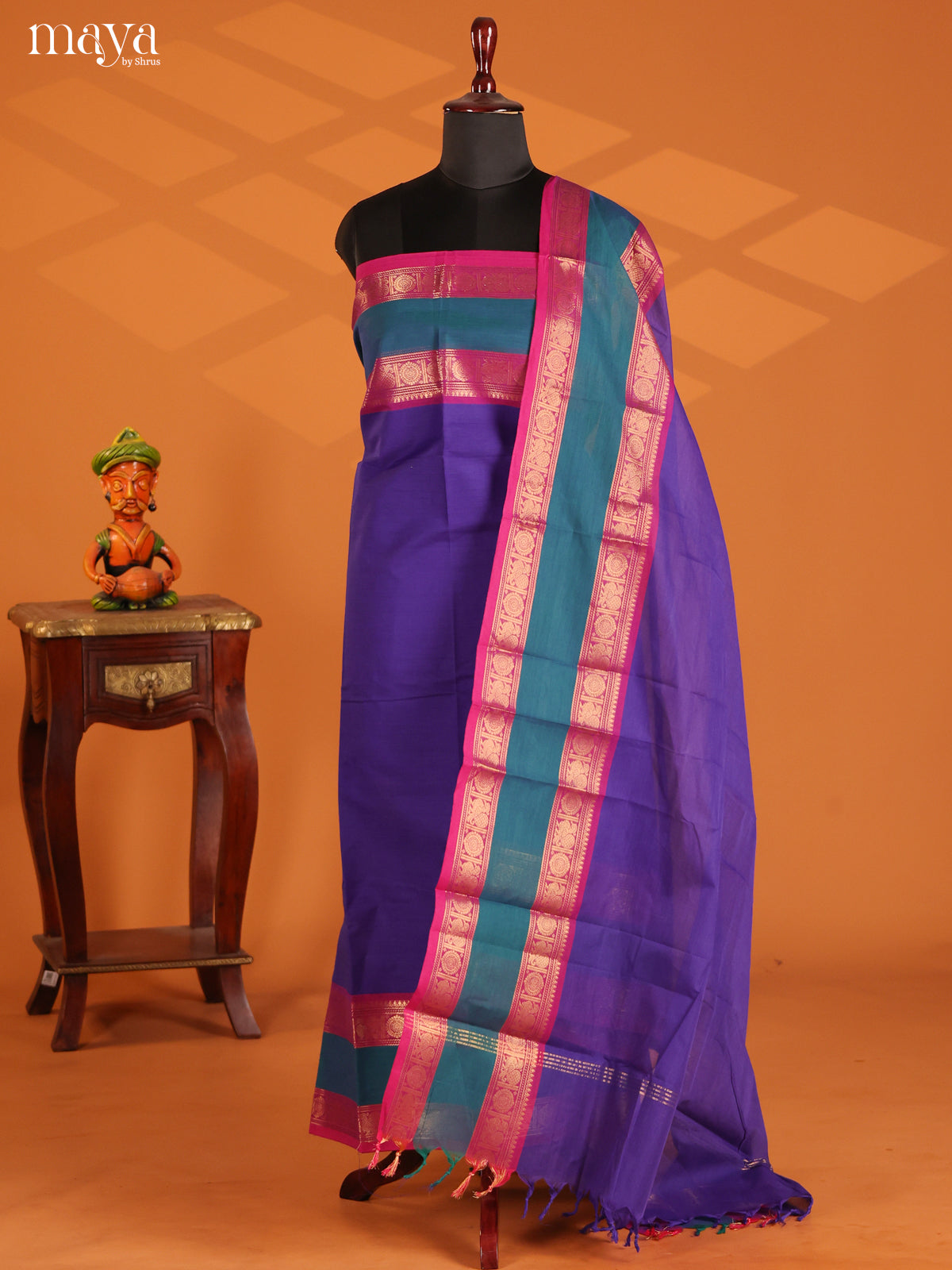 Purple & Pink - chettinad top & dupatta combo