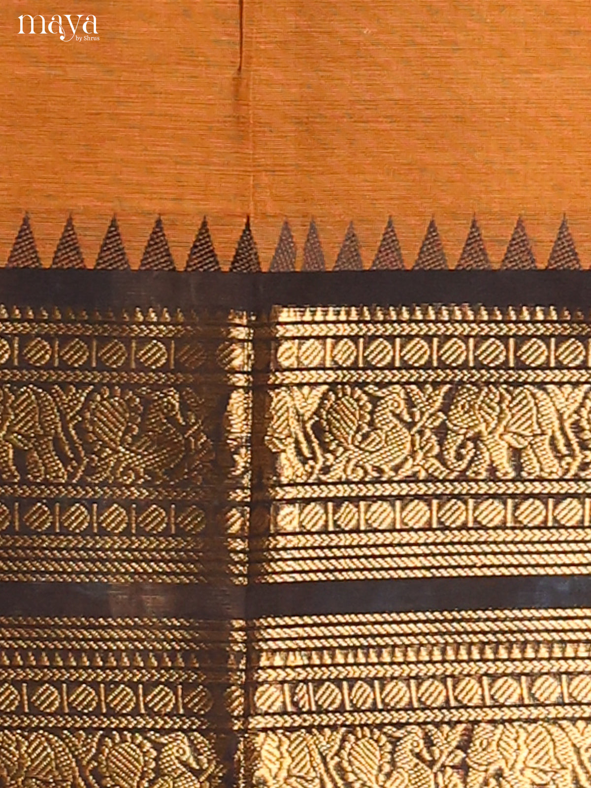 Mustard & Black - chettinad top & dupatta combo