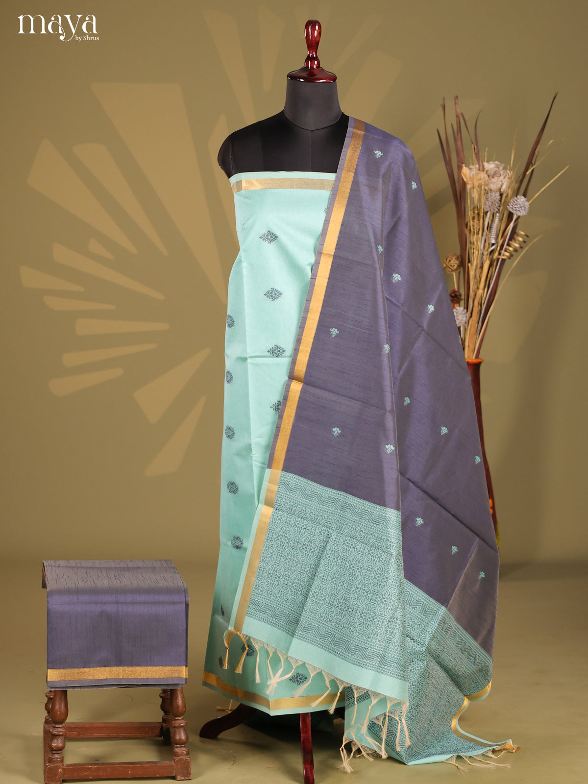 Pastel Green - Semi rawsilk salwar