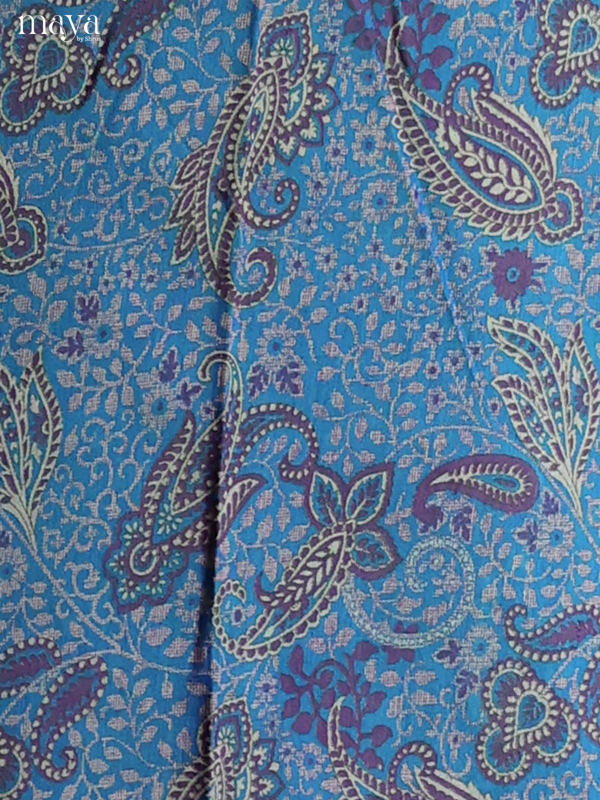 Charming Blue Semi Patola Salwar Material With Paisley Prints