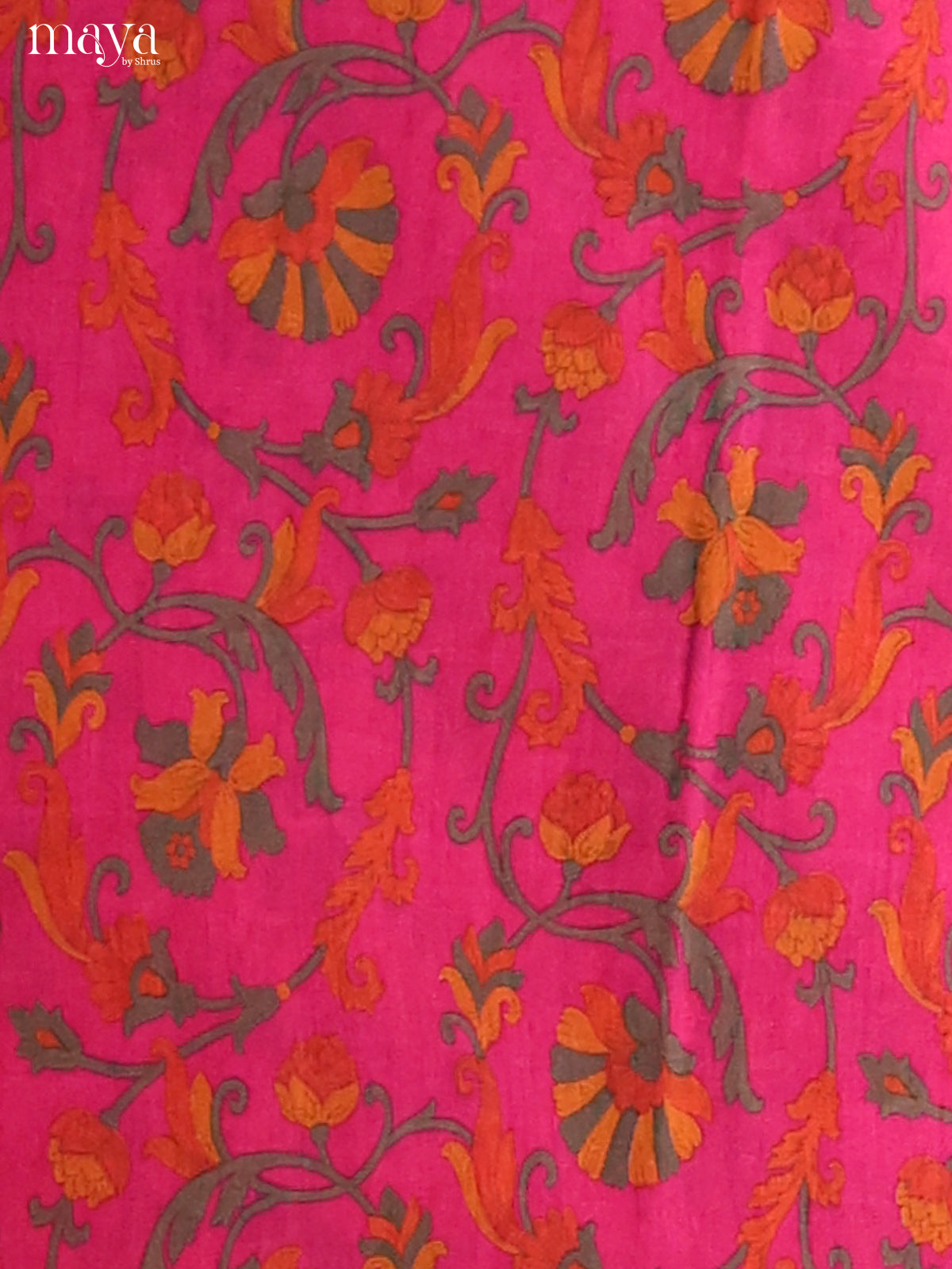 Pretty Pink Semi Patola Salwar Suit Material Printed With Floral Vines