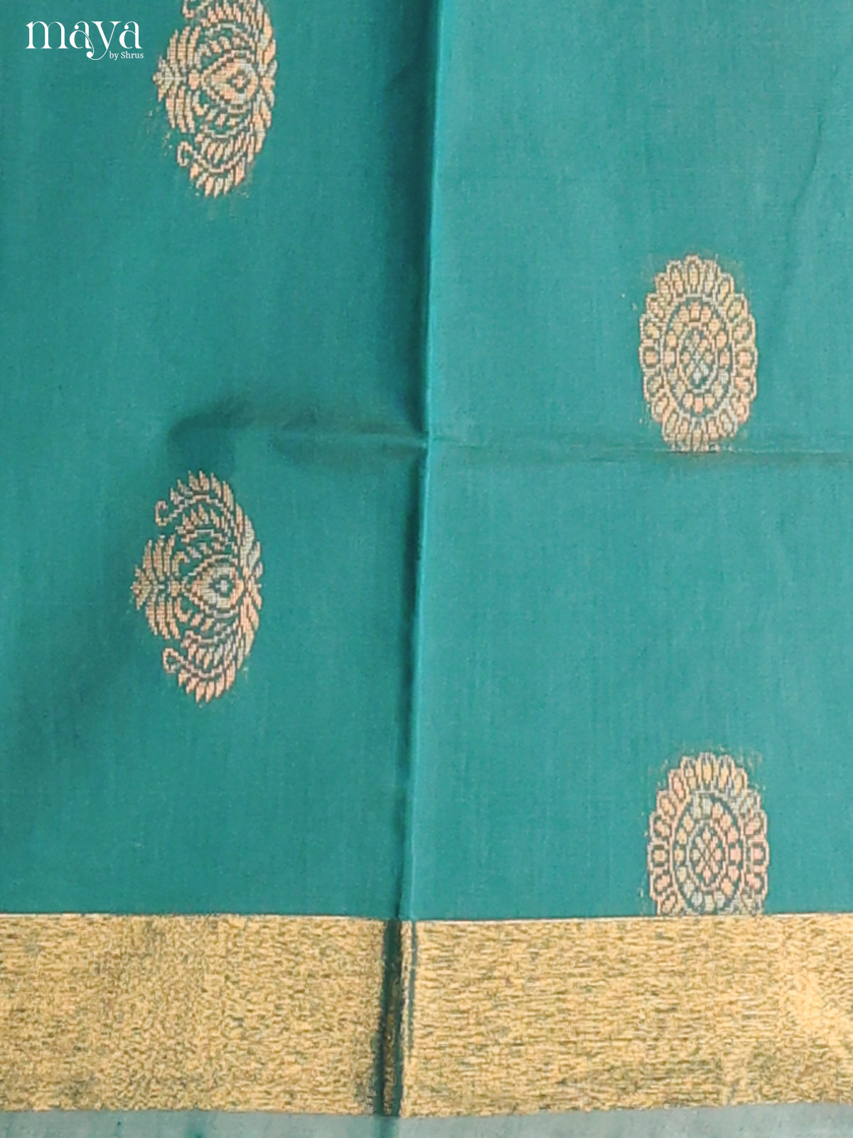 Blue & Pink-Semi silkcotton salwar unstitch