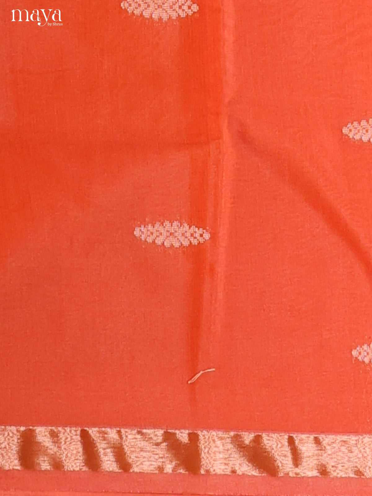 Orange & Blue-Semi silkcotton salwar unstitch