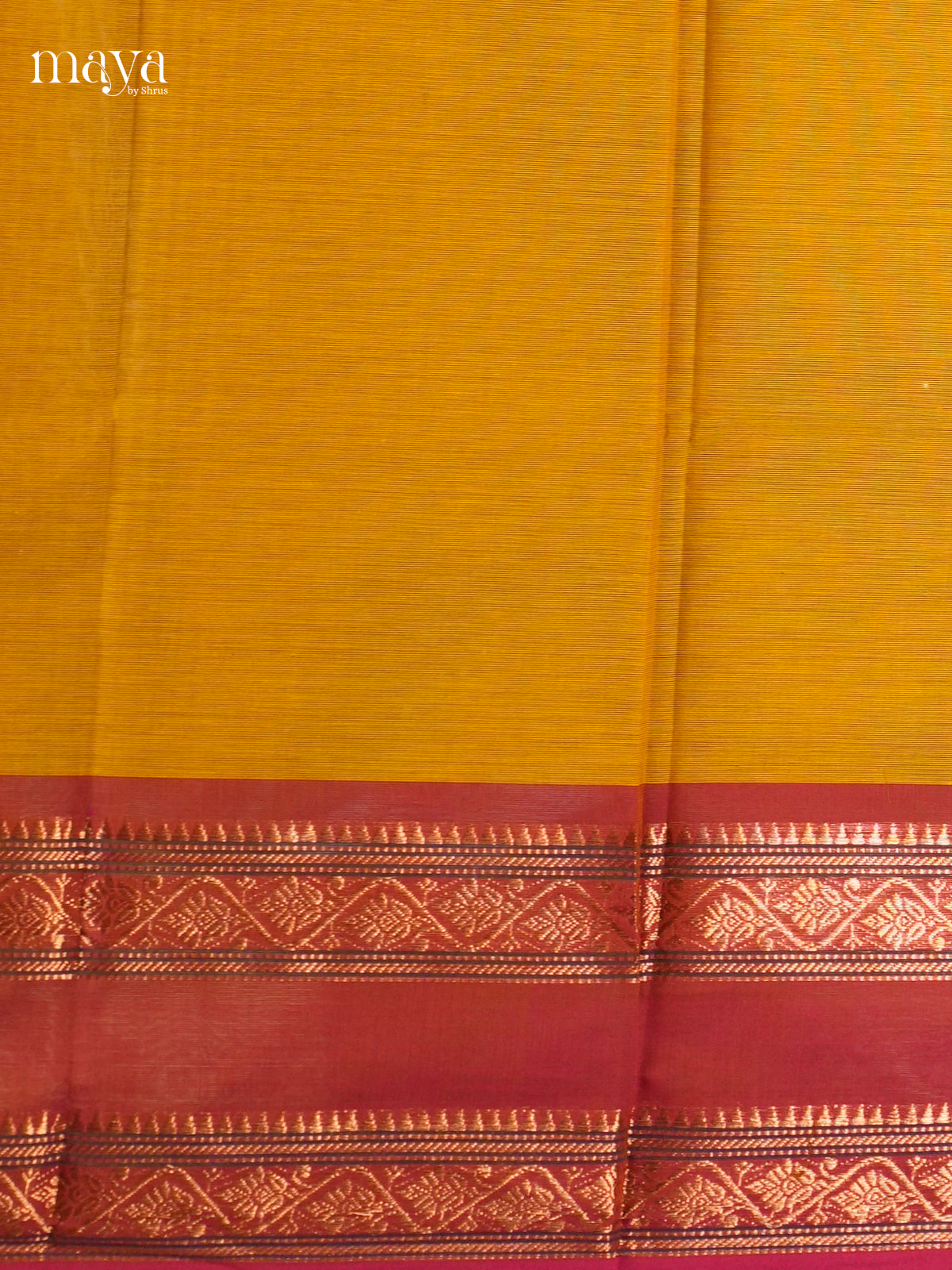 Mustard Yellow Chettinad Cotton Top & Dupatta Set With Rettaipet Zari Border