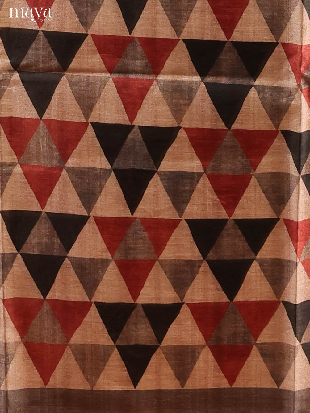 Sophisticated Black & Grey Geometric Semi Tussar Salwar Suit Material