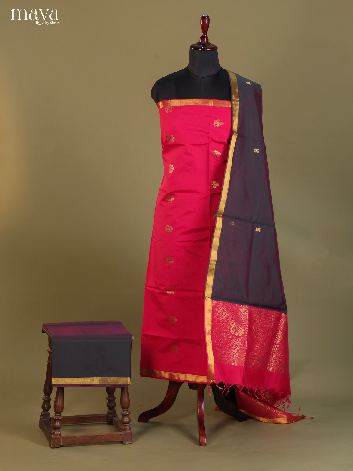 Pink -semi softsilk salwar Unstitch