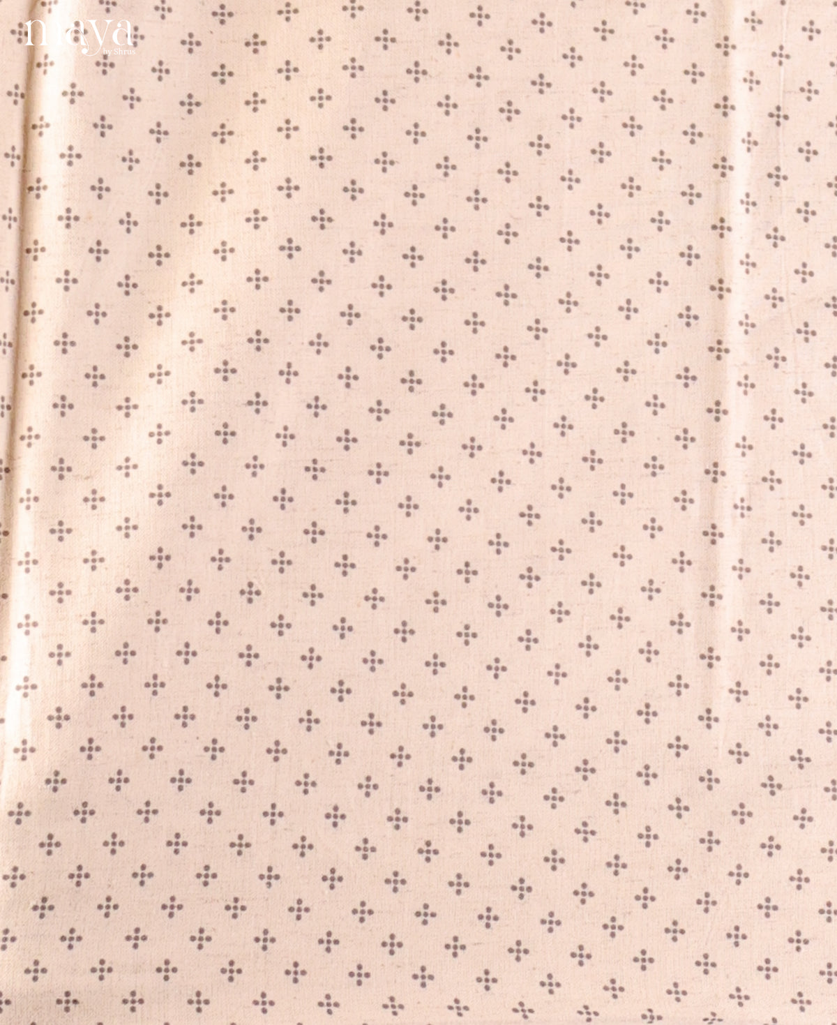 Charming Cream Cotton Salwar Suit Material With Contrast Yoke Neck